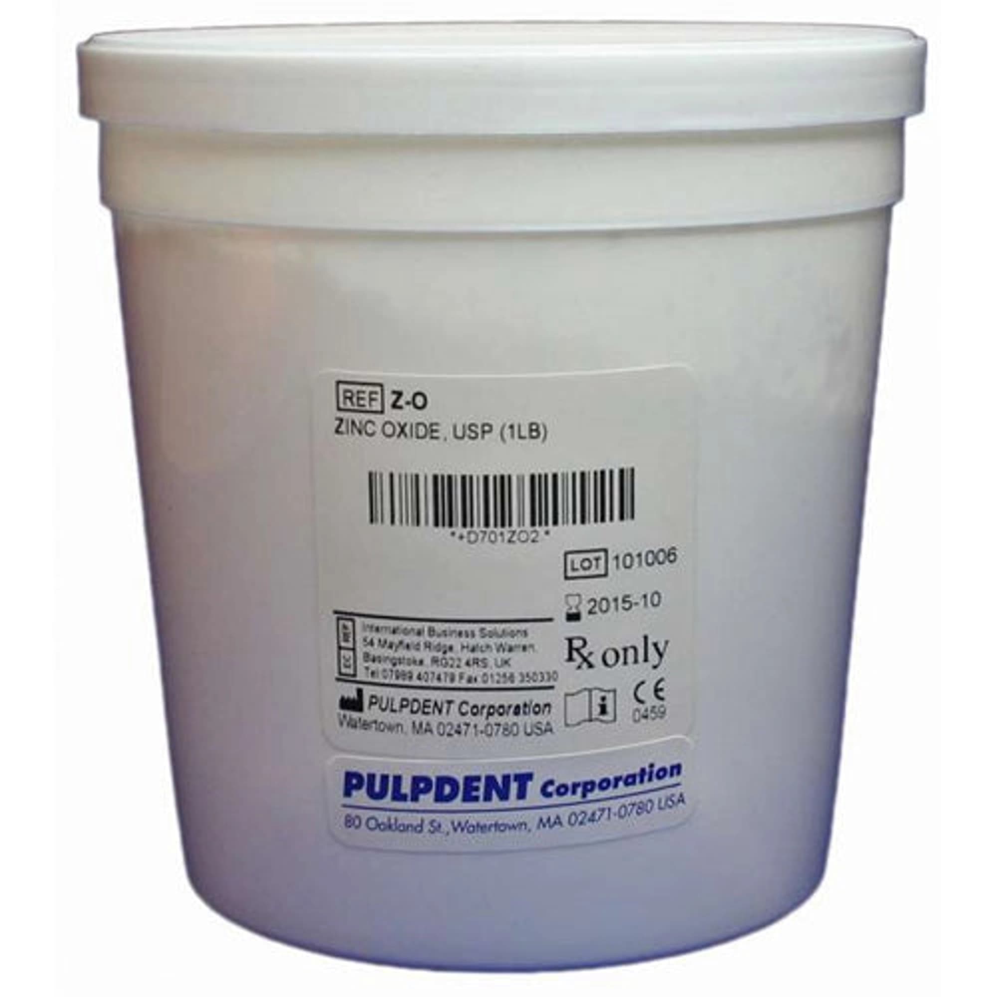 Pulpdent Zinc Oxide Powder, USP Grade, 1 lb Jar thumbnail 2