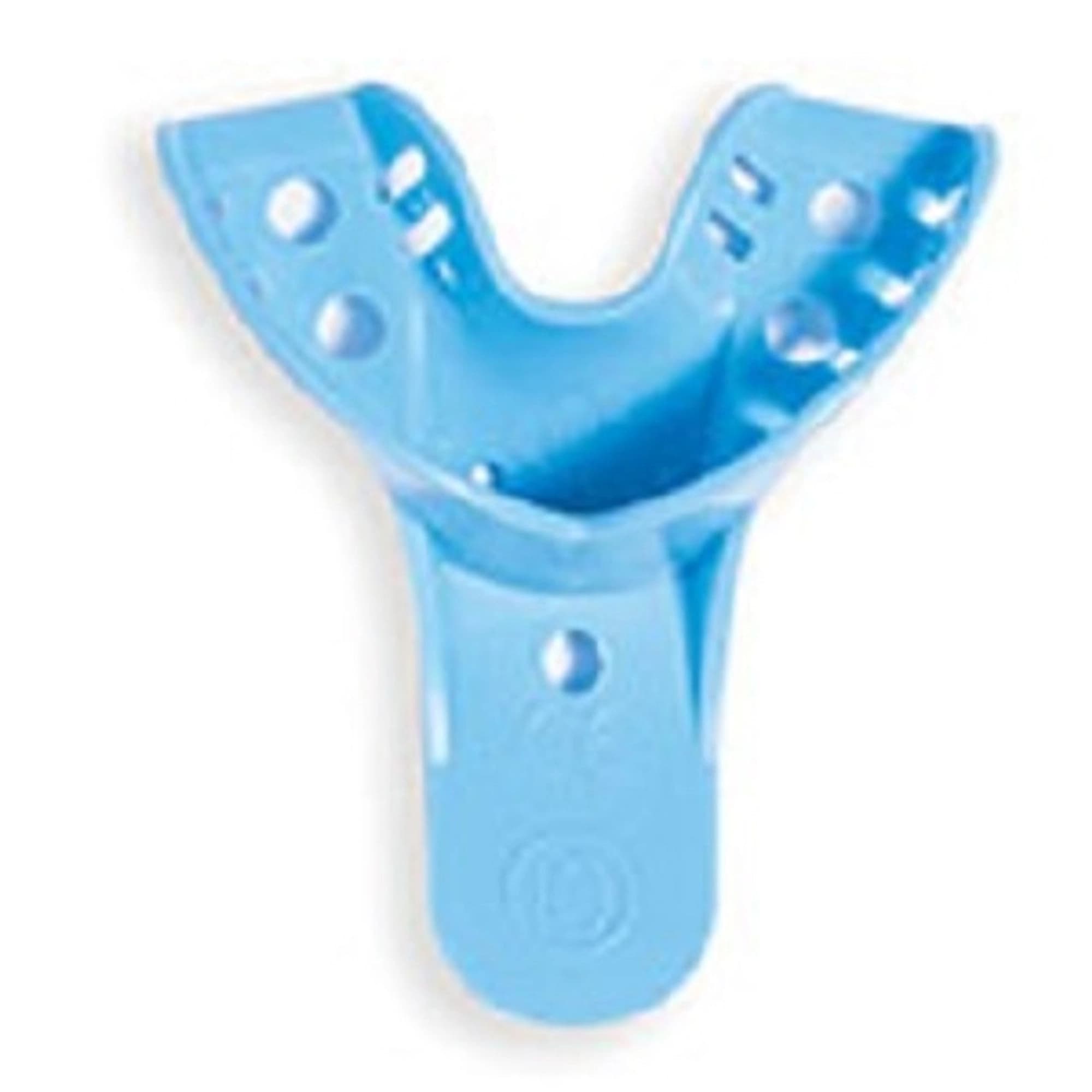 Quala #10 Disposable Perforated Impression Trays, Anterior Lower, Blue Plastic, 12/Bg, QIT10ANTLW - Quala - #10 Impression Trays 12Pk - Image 1