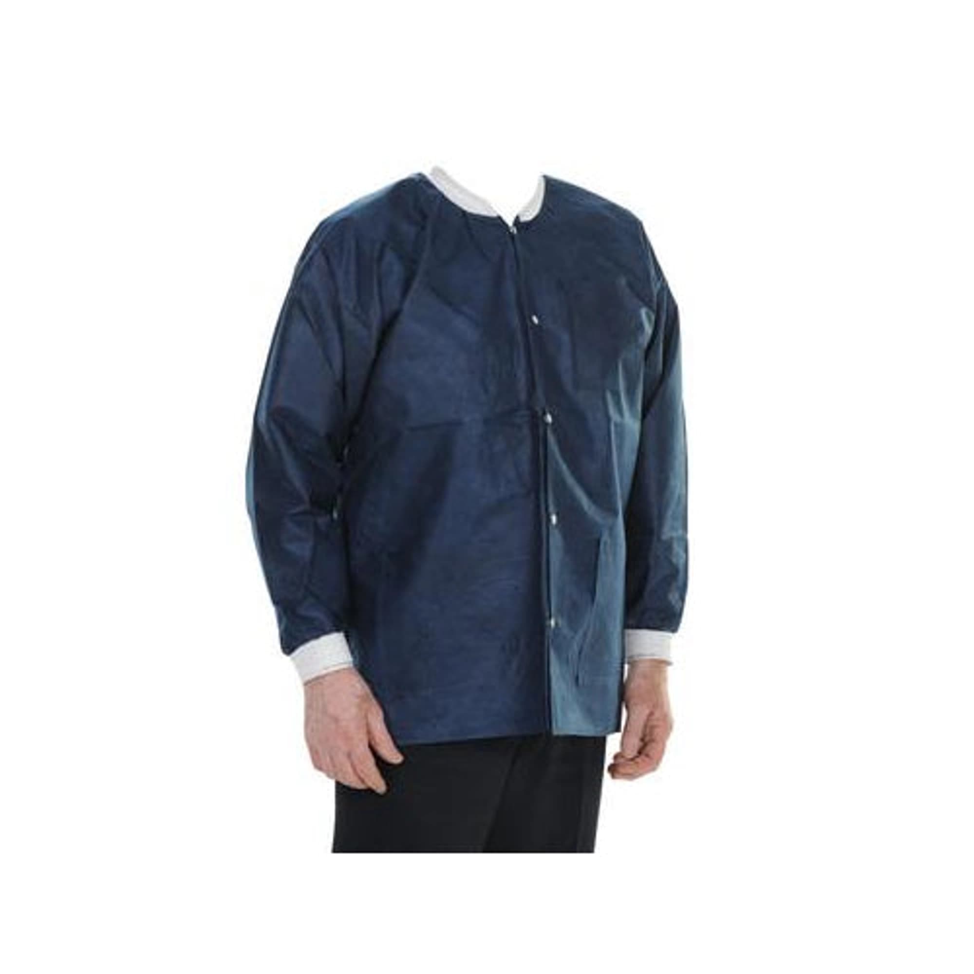 ValuMax Extra-Safe Lab Jacket, AAMI Level 3, Navy Blue, Small, Hip-Length, 10/Pack, 3630NBS - ValuMax - Extrasafe Jackets 10Pk Navy Blue Small - Image 1