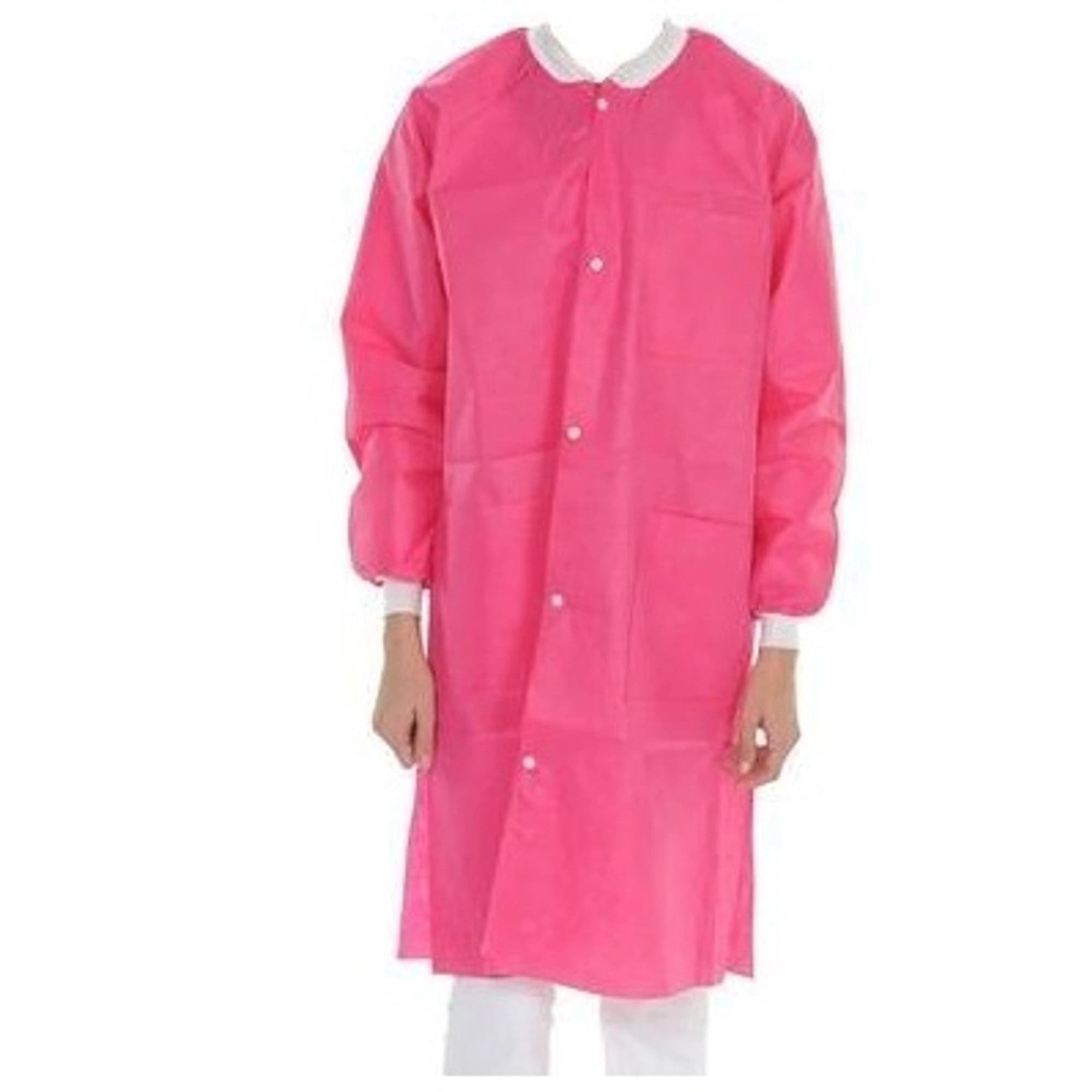 ValuMax Extra-Safe Lab Coats, Hot Pink, X-Large, Knee-Length, AAMI Level 3, Latex-Free, 10/Pk - ValuMax - Extrasafe Lab Coats 10Pk Hot Pink Xl - Image 1