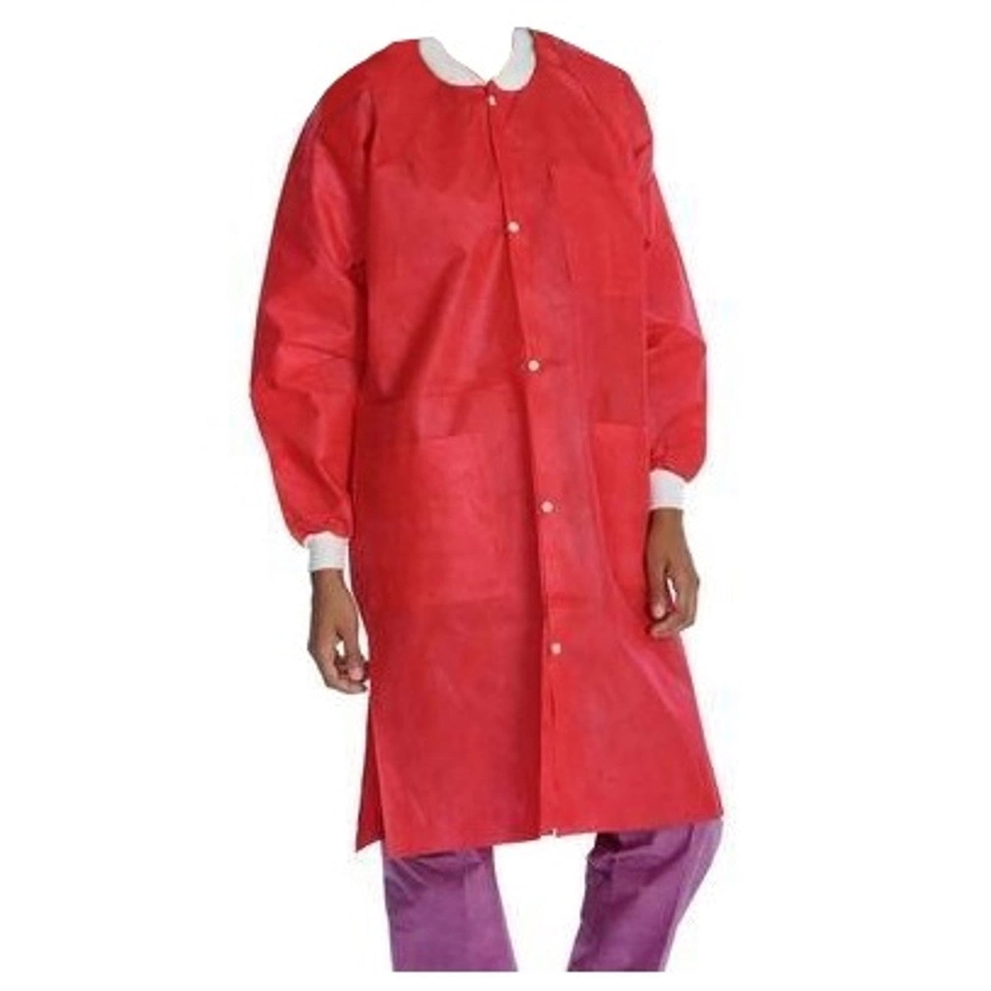 ValuMax Extra-Safe Lab Coat, AAMI Level 3, Knee-Length, Red, X-Large, 10/Pk, 3660RDXL - ValuMax - Extrasafe Lab Coats10Pk Red Xl - Image 1