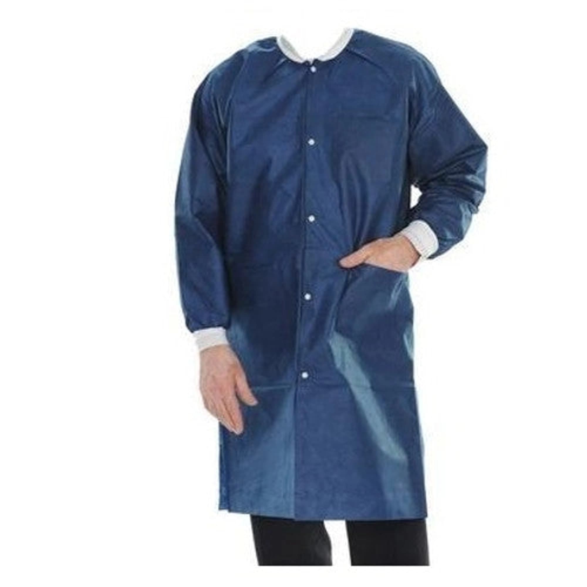 ValuMax Extra-Safe Lab Coats, True Blue, 2X-Large, Knee-Length, 3-Layer SMS, AAMI Level 3, 10/Pk - ValuMax - Extrasafe Lab Coats 10Pk True Blue 2Xl - Image 1