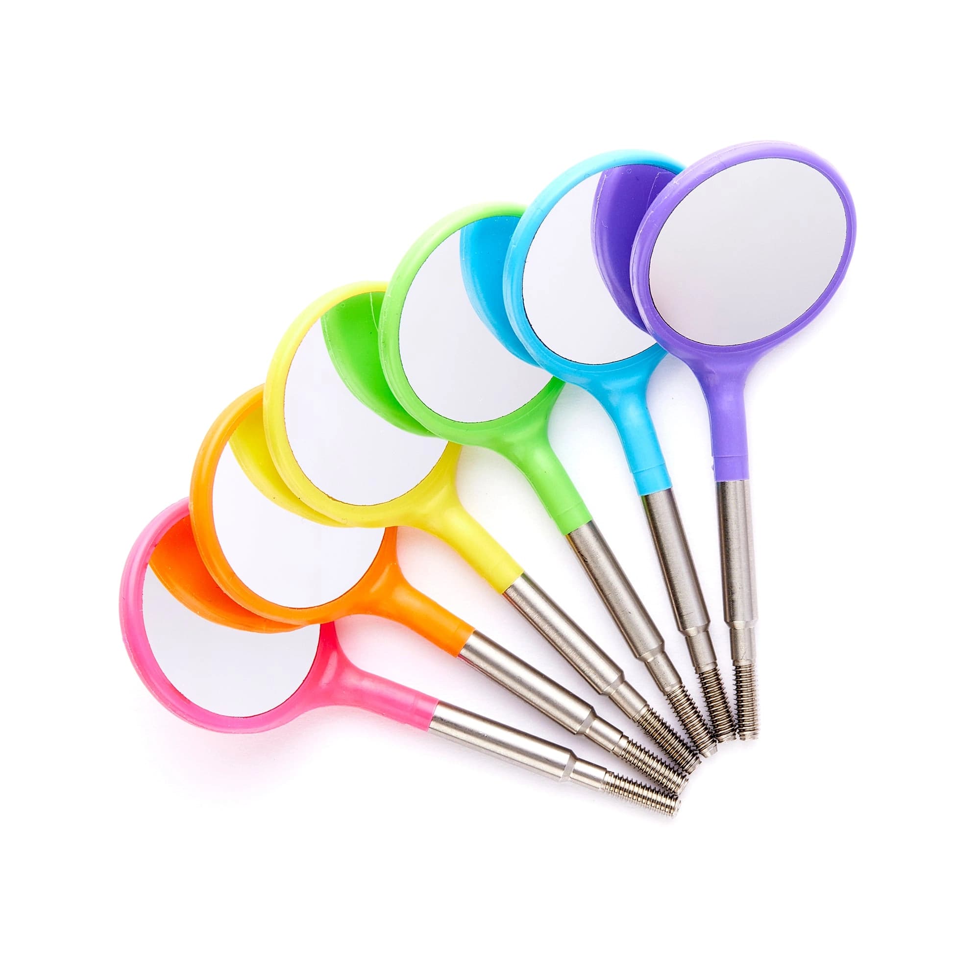 Zirc Crystal HD Plastic Mouth Mirror Heads, Size #4, Assorted Neon, Cone Socket, 12/Pkg, 50Z371-Neon thumbnail 2