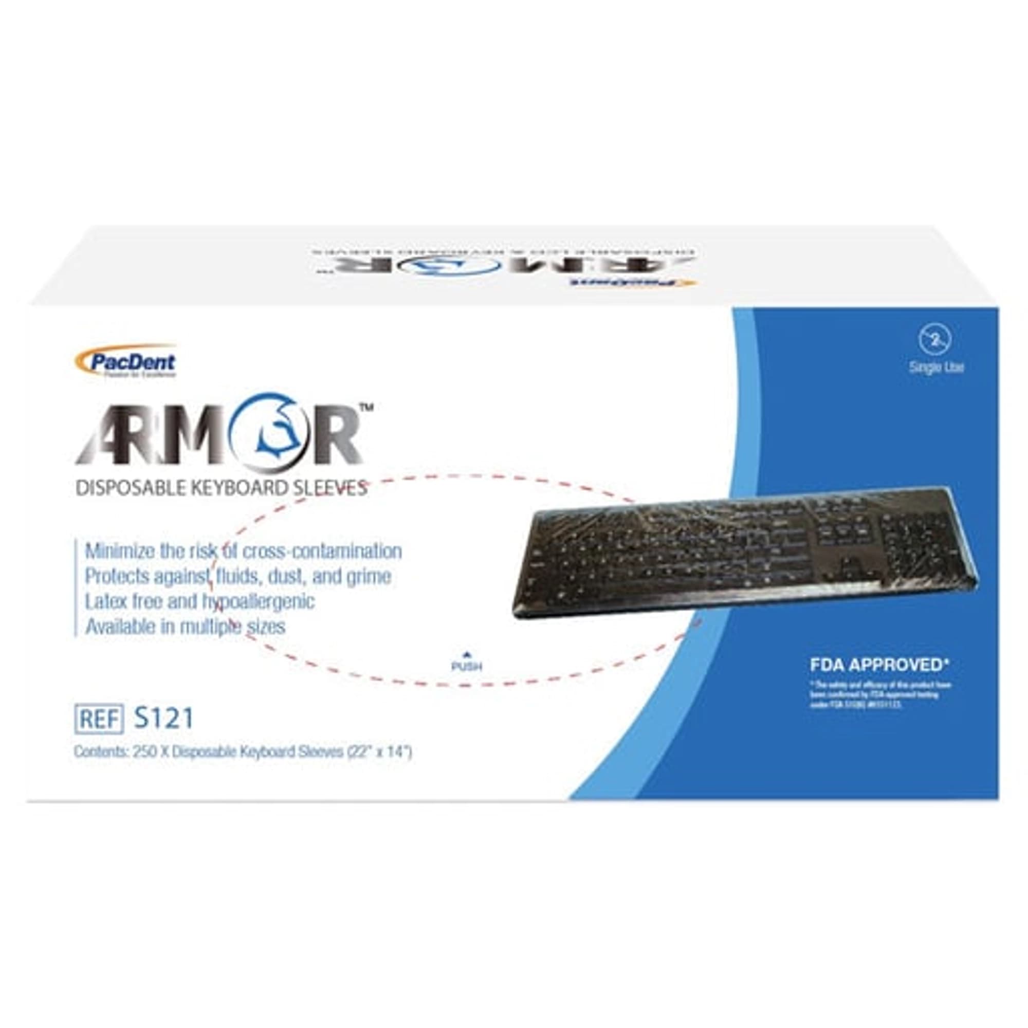 Armor Disposable Keyboard Sleeves, 22" x 14", Clear, 250/Box, S121 thumbnail 4