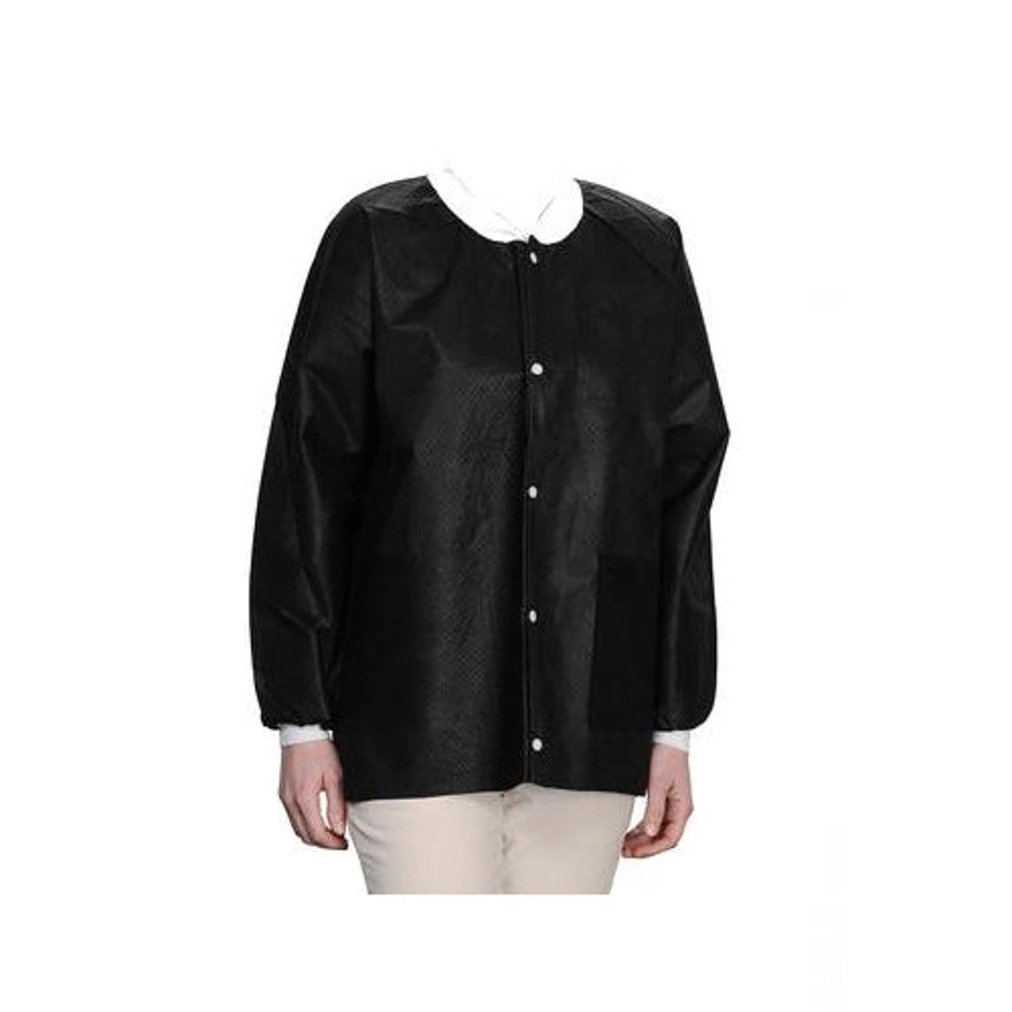 ValuMax Extra-Safe Lab Jacket, AAMI Level 3, Black, Large, Hip Length, 10/Pk, 3630BKL - ValuMax - Extrasafe Jackets 10Pk Black Large - Image 1
