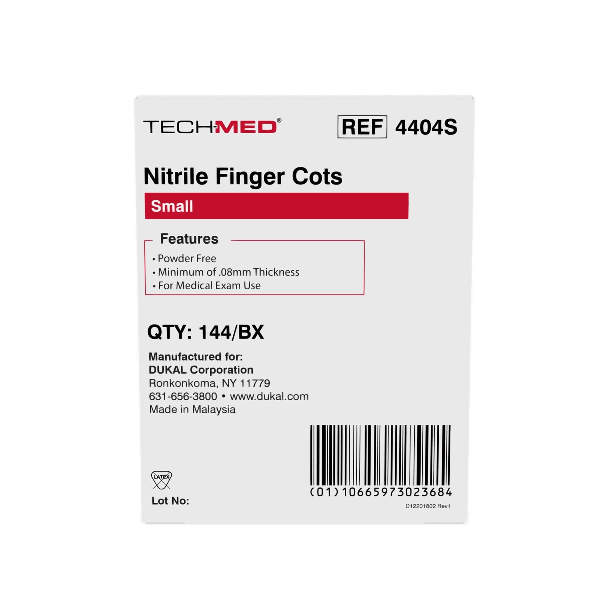 Dukal Tech-Med Nitrile Finger Cots, Small, Powder-Free, Latex-Free, 144/Box, 4404S thumbnail 5