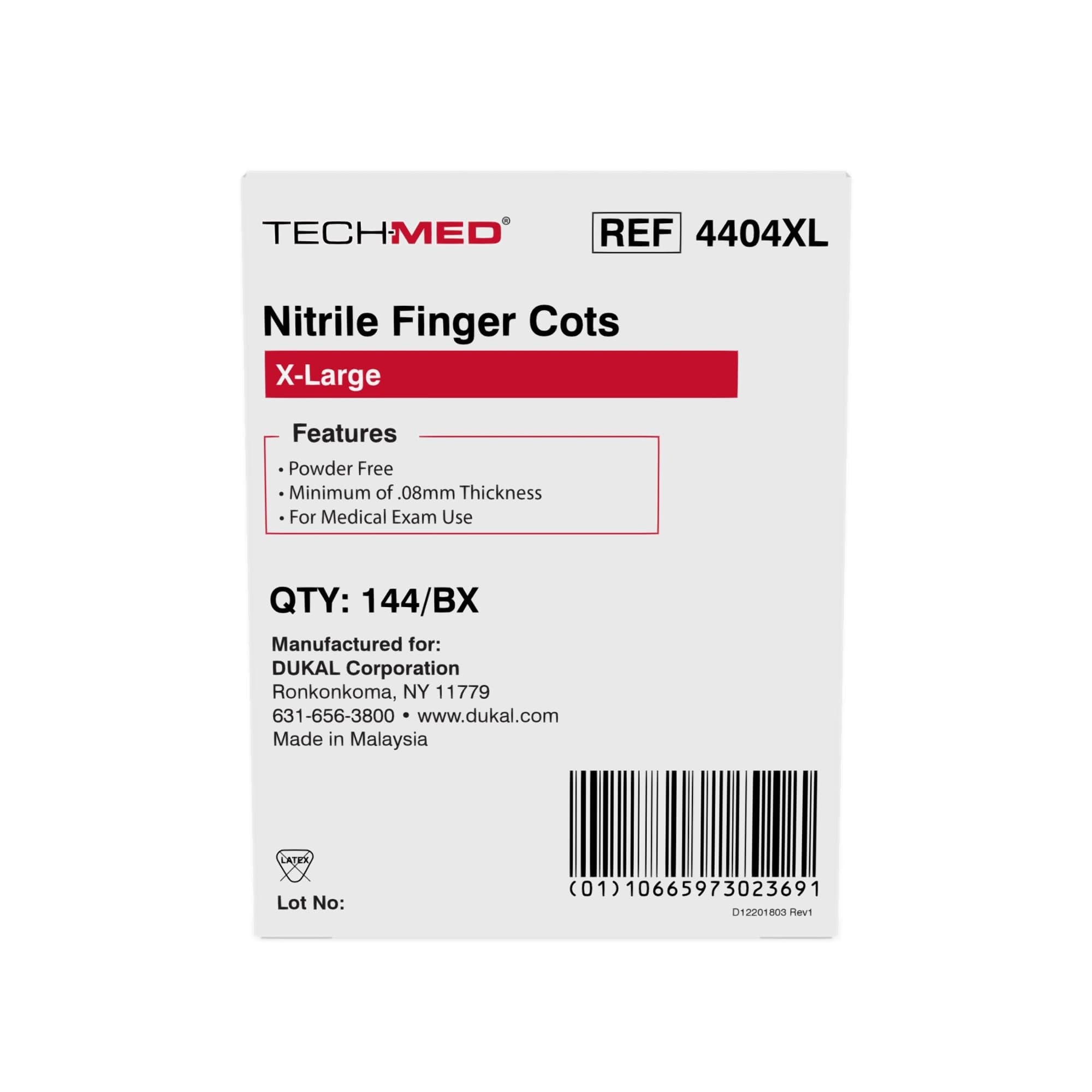 Tech-Med Nitrile Finger Cots, X-Large, Latex-Free, Powder-Free, 144/Box, 4404XL thumbnail 5