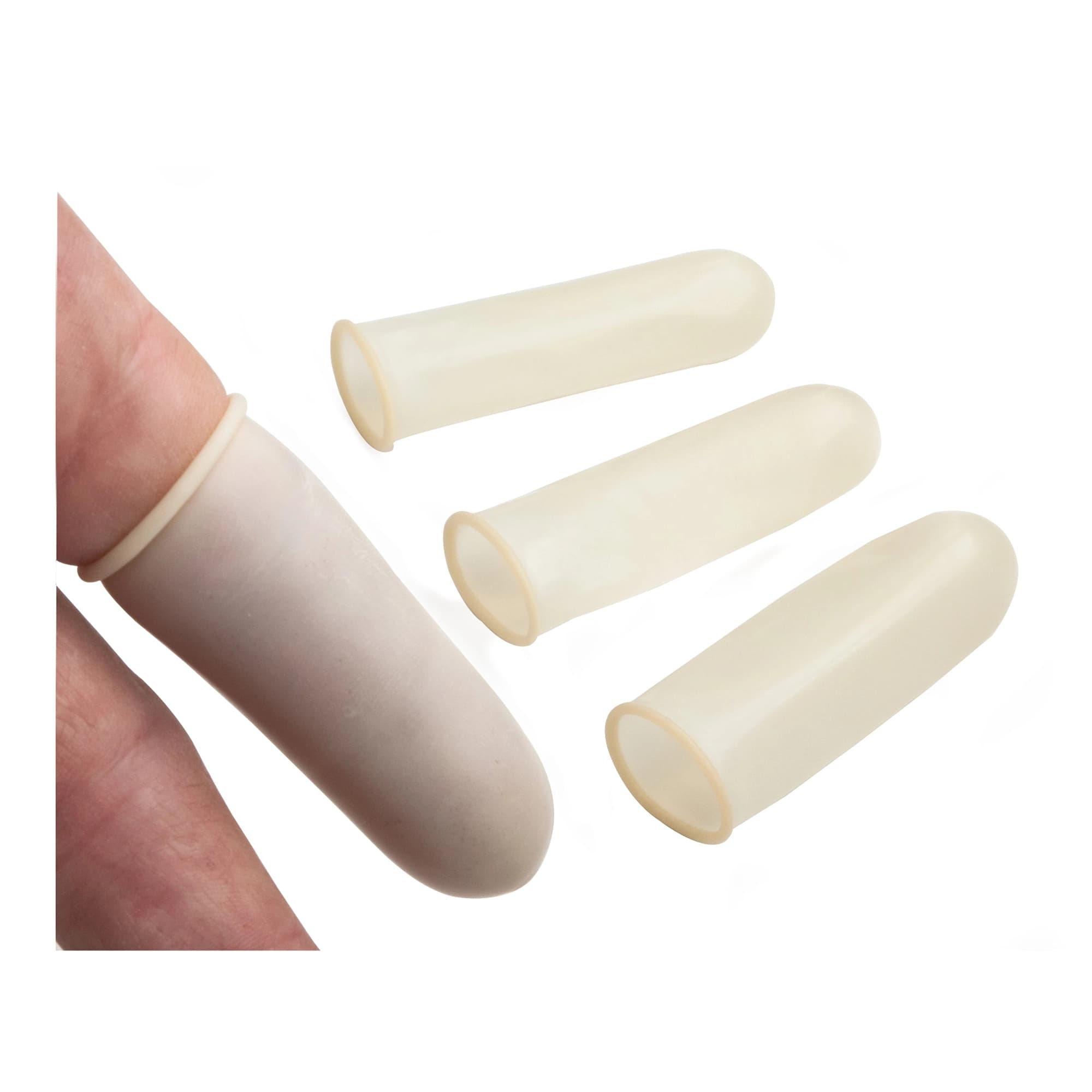 Dukal Latex Finger Cots, Powder-Free, Pre-Rolled, Large, Natural White, 144/Box, 4423L thumbnail 8