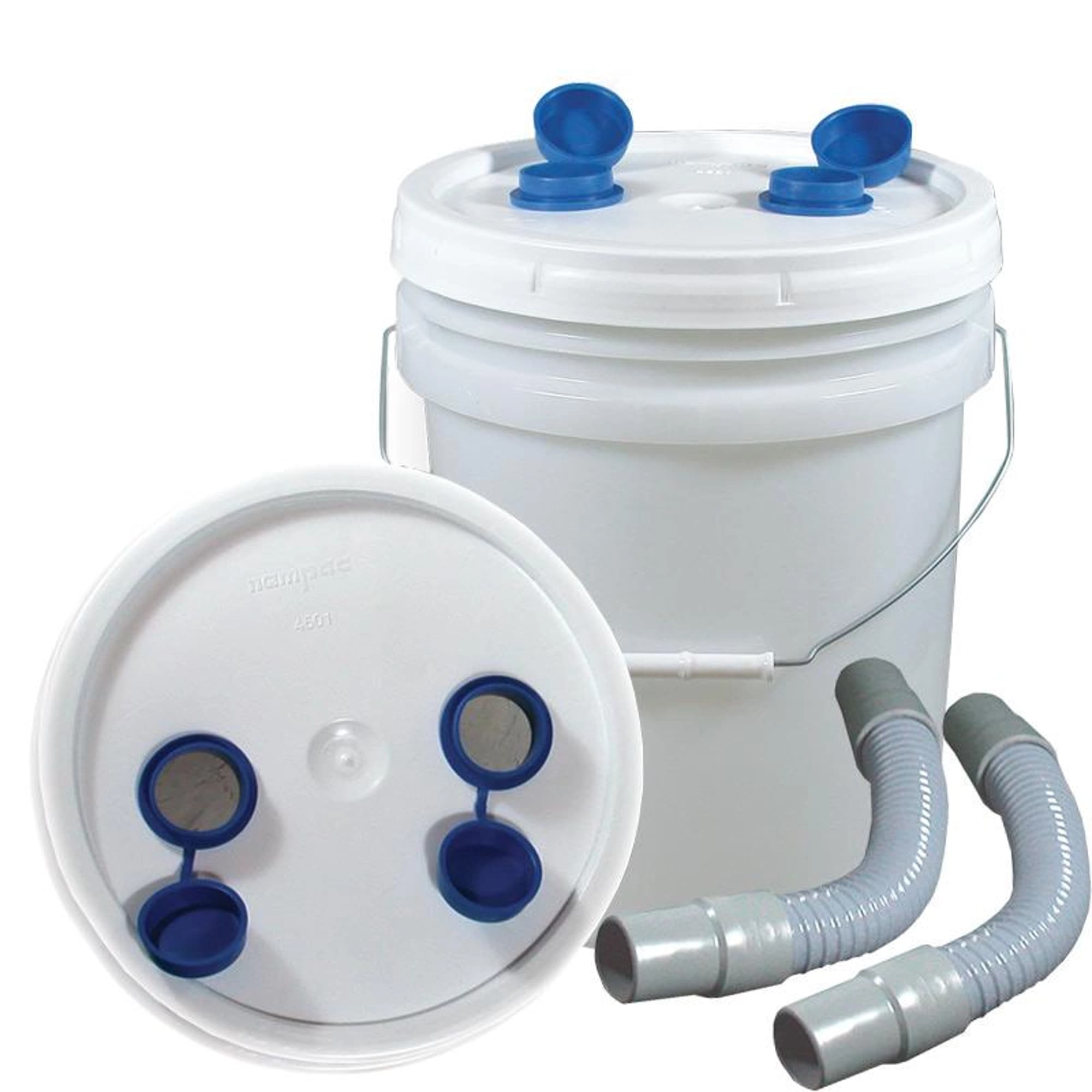 Tiger's Plastics Disposable Plaster Trap, 3.5 Gallon Complete Kit with Lid, Fittings & Hose, DPT-3C - Tiger's 3.5 Gallon Disposable Plaster Trap with Lid - includes Fittings &amp; Hose - Image 1