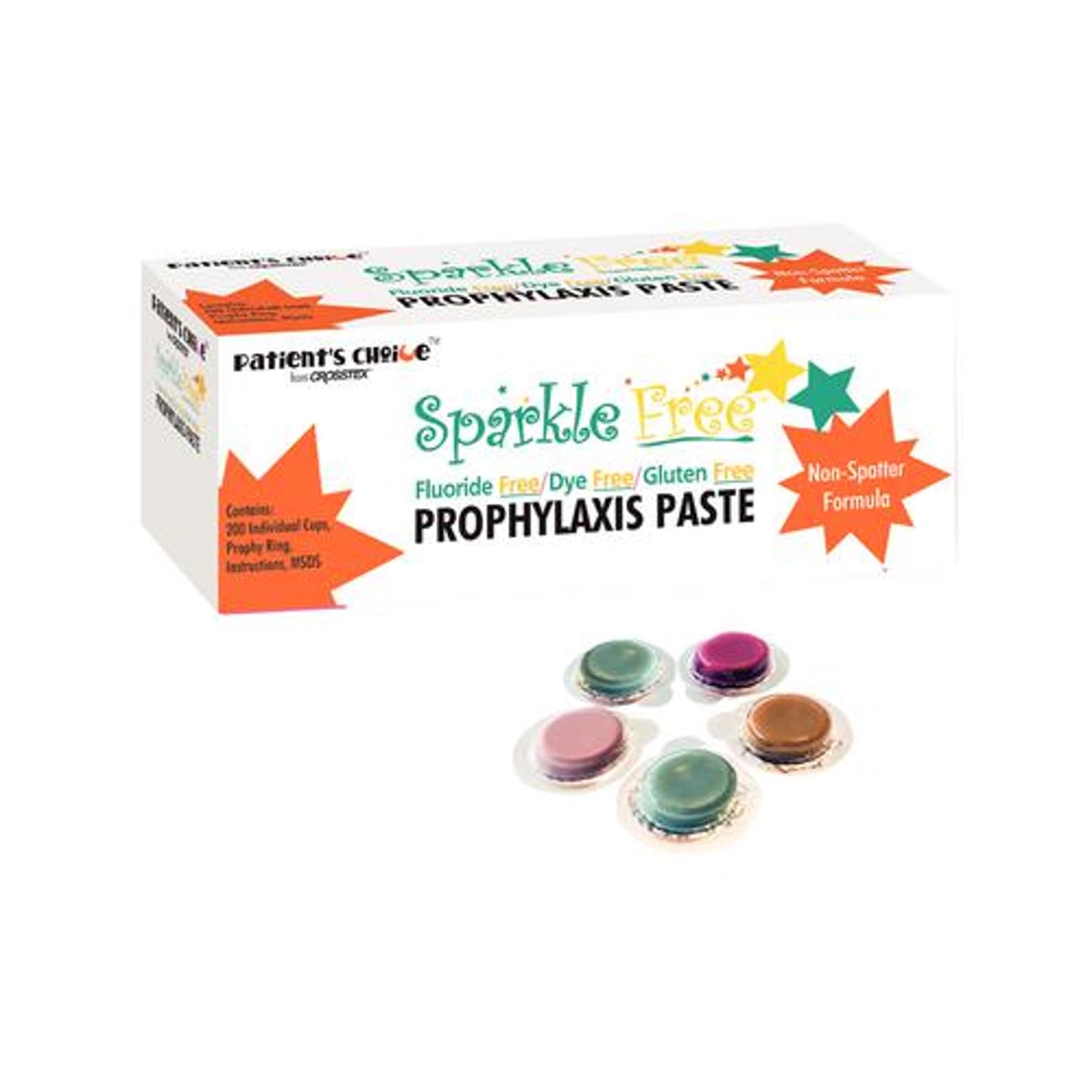 Crosstex Sparkle Free Medium Grit Cinnamon Prophy Paste, Dye-Free, Fluoride-Free, Gluten-Free, 200 Unit Dose Cups, UPSFMC - Sparkle Free Medium Grit, Cinnamon Prophy Paste, box of 200 - Image 1