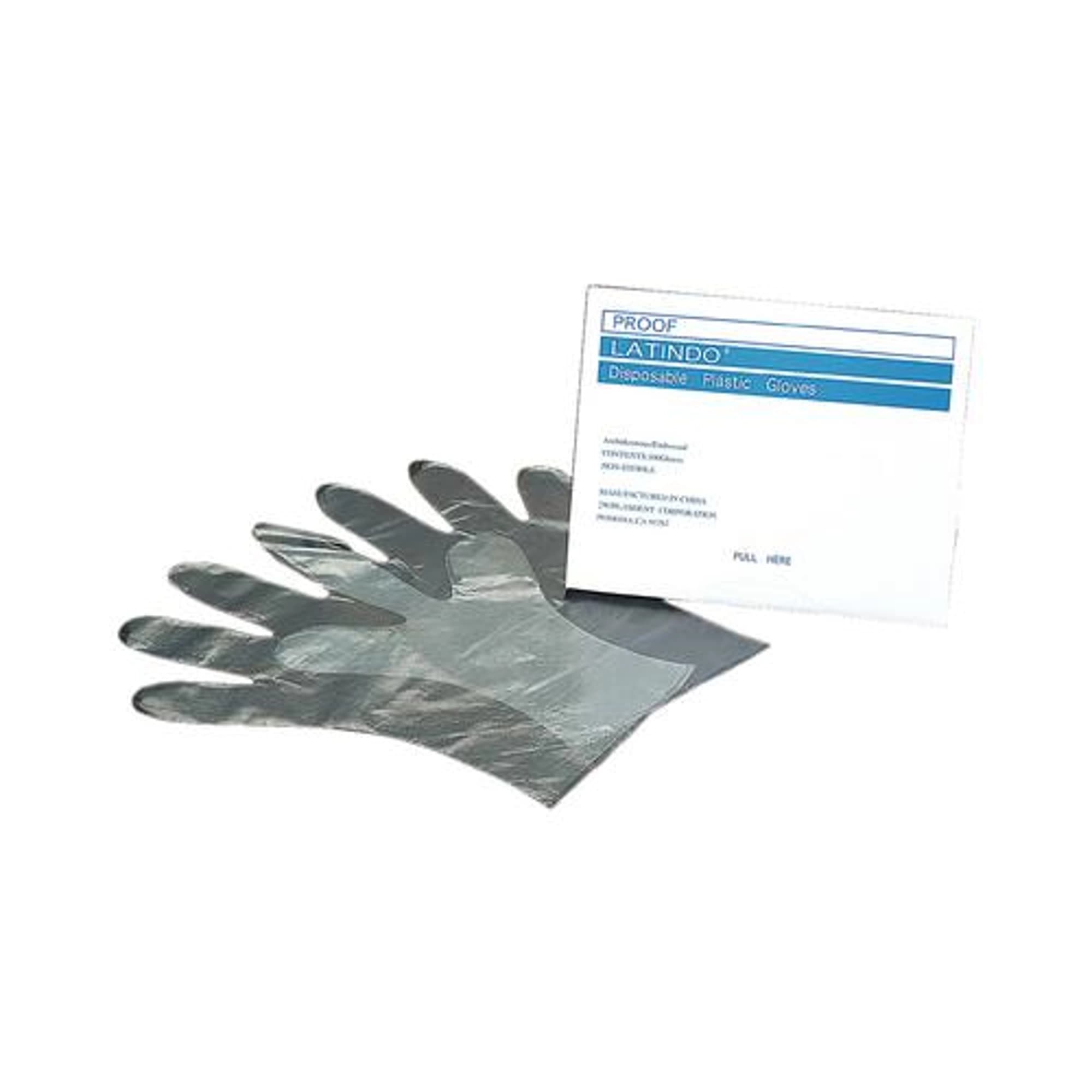 Latindo Disposable Plastic Overgloves, Small, Clear, 100/Box, 900LX-S - Overgloves Clear Plastic Gloves, Small, box of 100 - Image 1