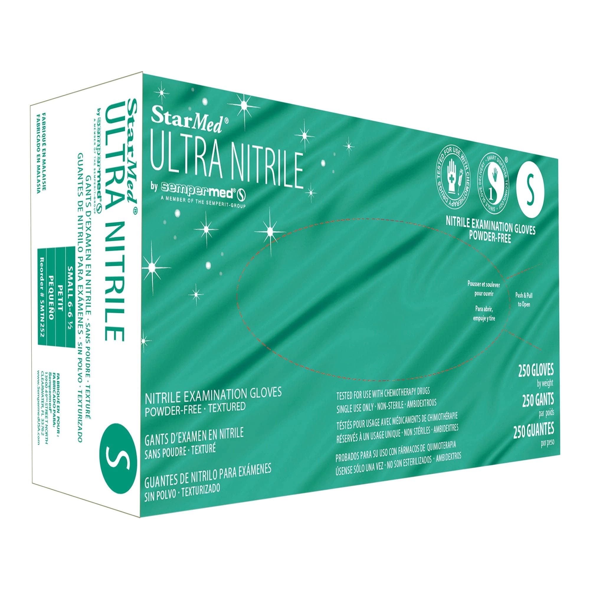 Sempermed StarMed Ultra Nitrile Exam Gloves, Small, Powder-Free, Textured Fingertips, 250/Box, SMTN252 thumbnail 10