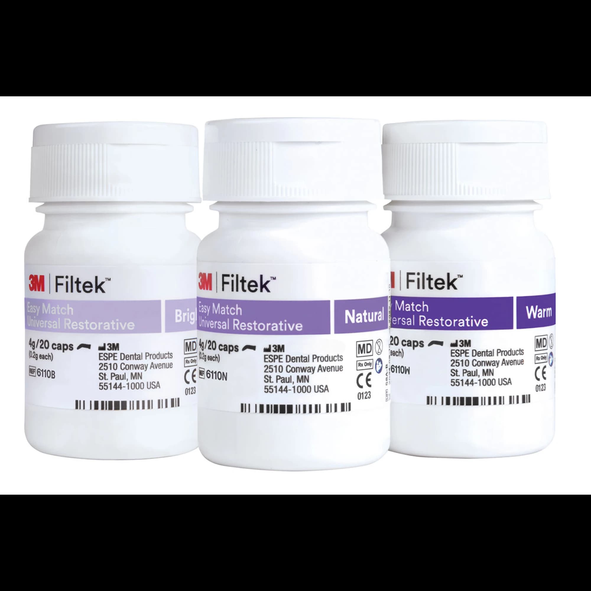 3M (Solventum) Filtek Easy Match Universal Restorative Capsule Intro Kit, 0.2 g, Bright/Natural/Warm, 60/Pk, 6110K thumbnail 2