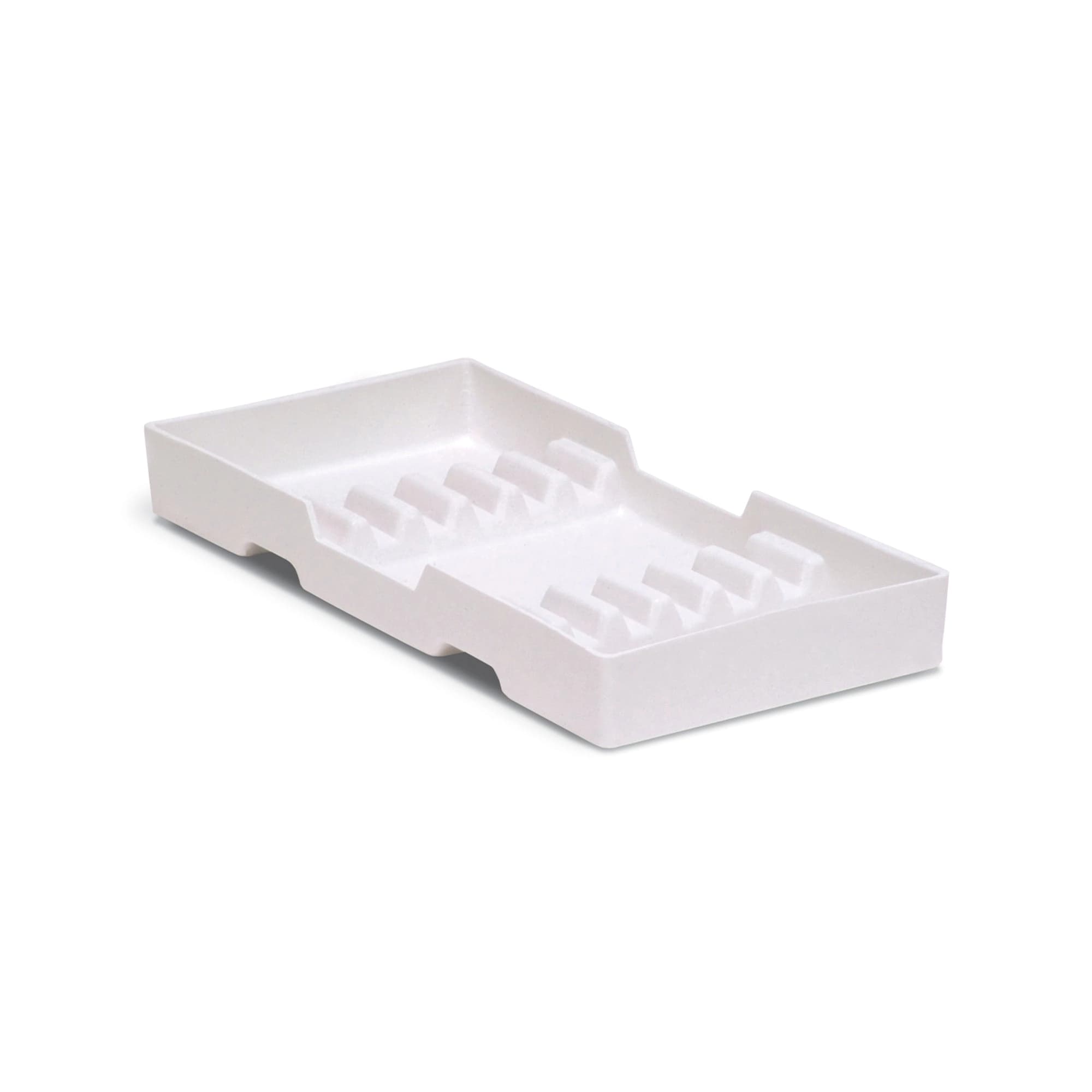 Zirc #16A White Cabinet Tray, Hand Instruments (Regular Well), Plastic, Autoclavable, 7-7/8" x 3-3/4" x 15/16", 1/Pk thumbnail 2