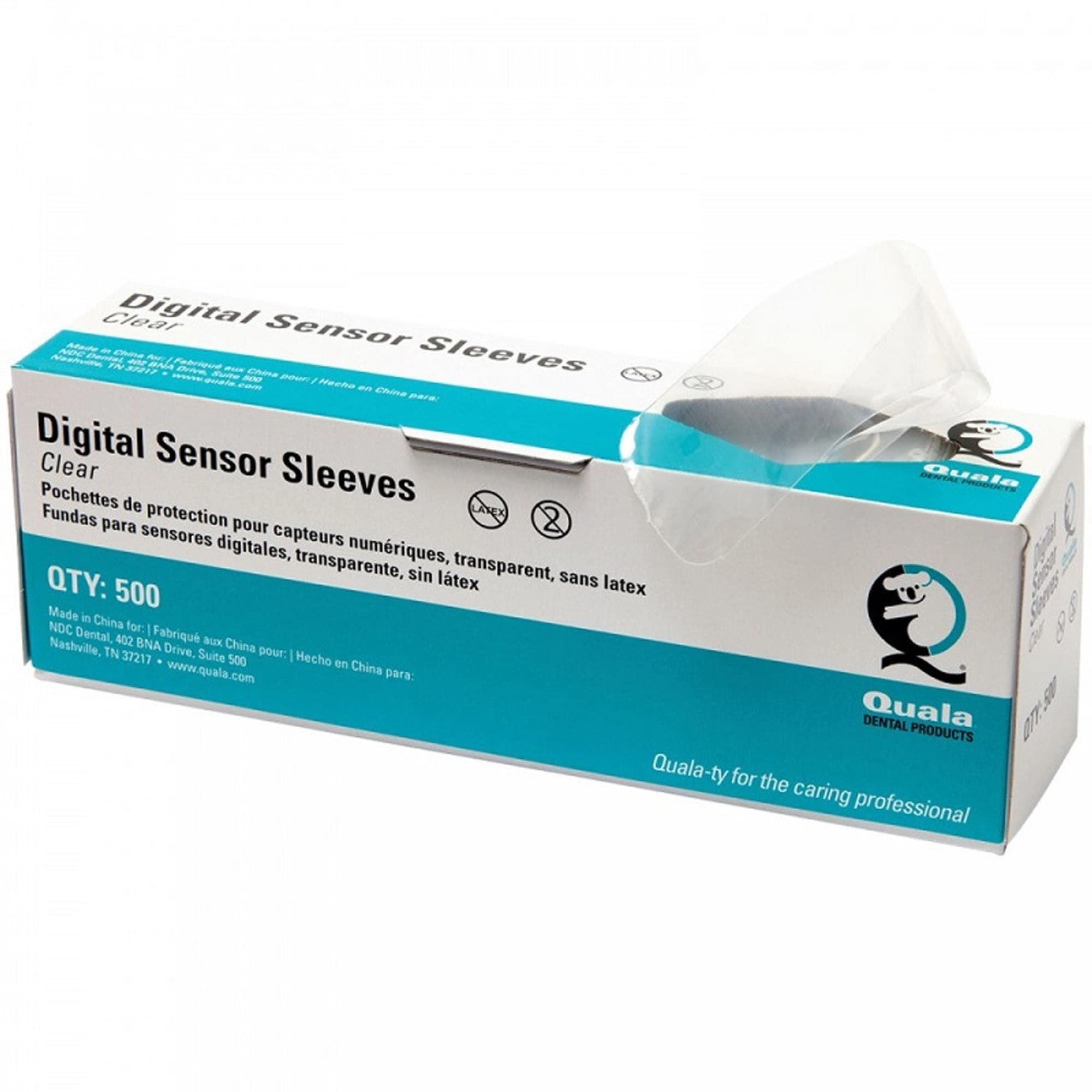 Quala Digital Sensor Sleeves, Large Size 2, 1.625" x 7.25", Clear, 500/Bx, Q602510 - Digital Sensor Sleeves / Covers, (Sheaths), Large - Size 2, 1.625" x 7.25", 500/bx,, Q602510 - Image 1