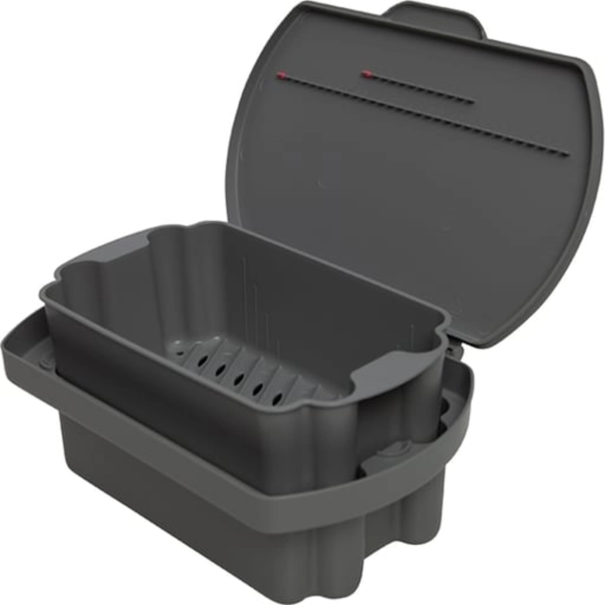 Zirc Steri-Soaker Germicide Instrument Tub, Gray Plastic, 13-7/8" x 9-5/8" x 5-1/8", 50Z805 - Steri-Soaker Gray 13-7/8" X 9-5/8" 5-1/8" Plastic Germicide Instrument Tub Zirc - 50Z805, 50Z805 - Image 1