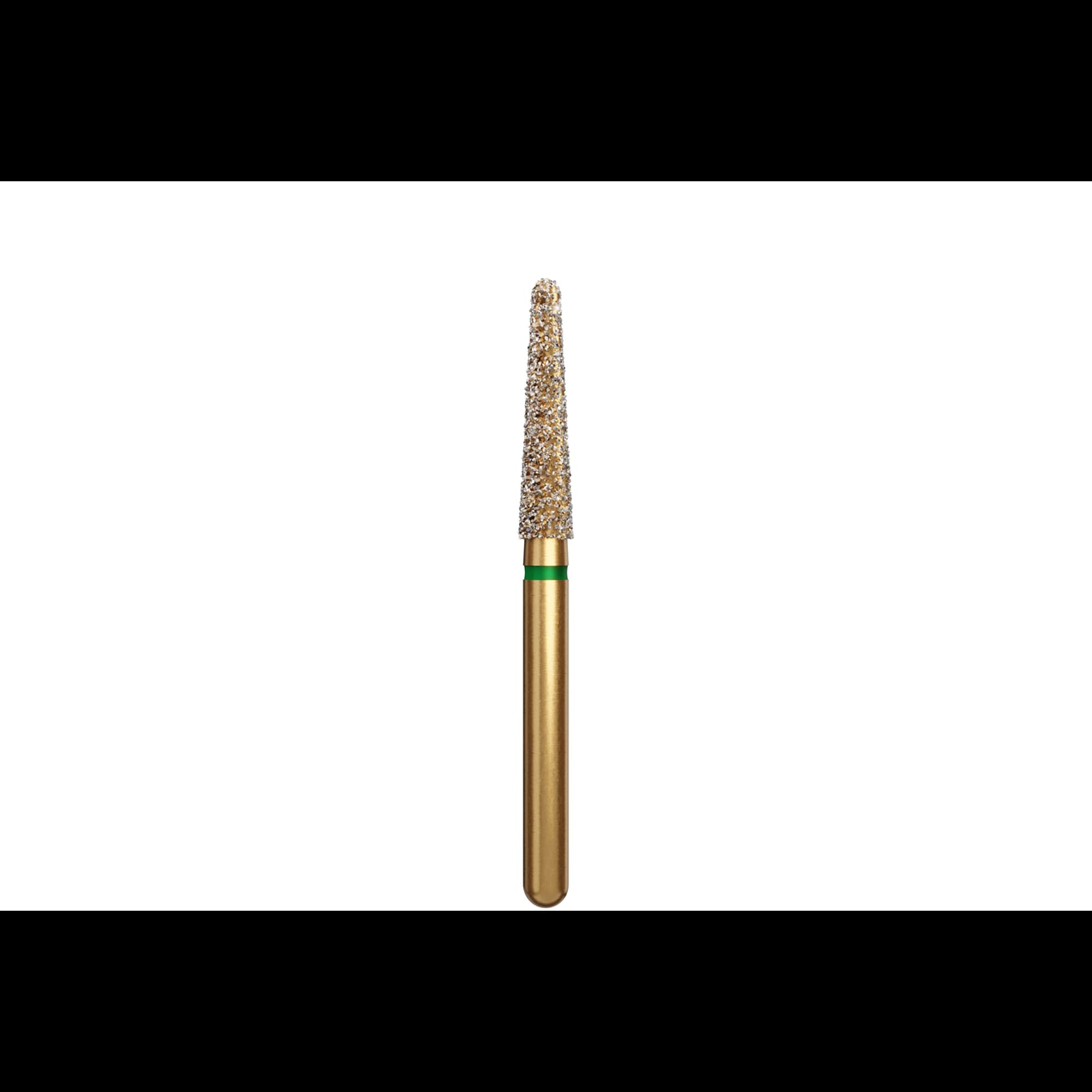 Alpen Diamond Bur, FG, Round End Taper, Coarse, Green, #856L-021, 2.1 mm Head, 9 mm Length, 5/Pk, 60032323 thumbnail 2