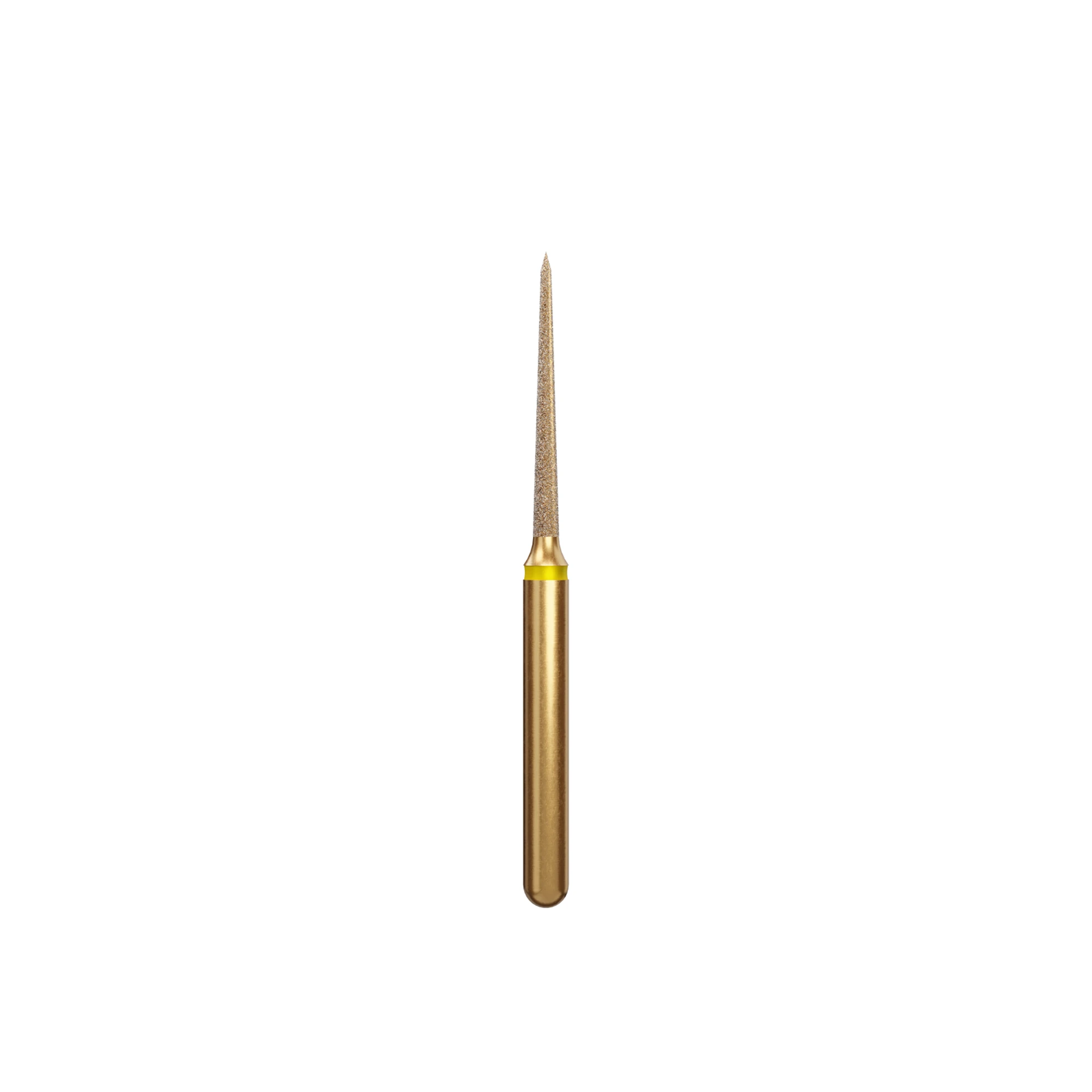 Alpen Diamond Bur, FG, Needle/Flame, Extra Fine, Yellow, #859-010, 1 mm Head, 10 mm Length, 5/Pk, 60032397 thumbnail 2