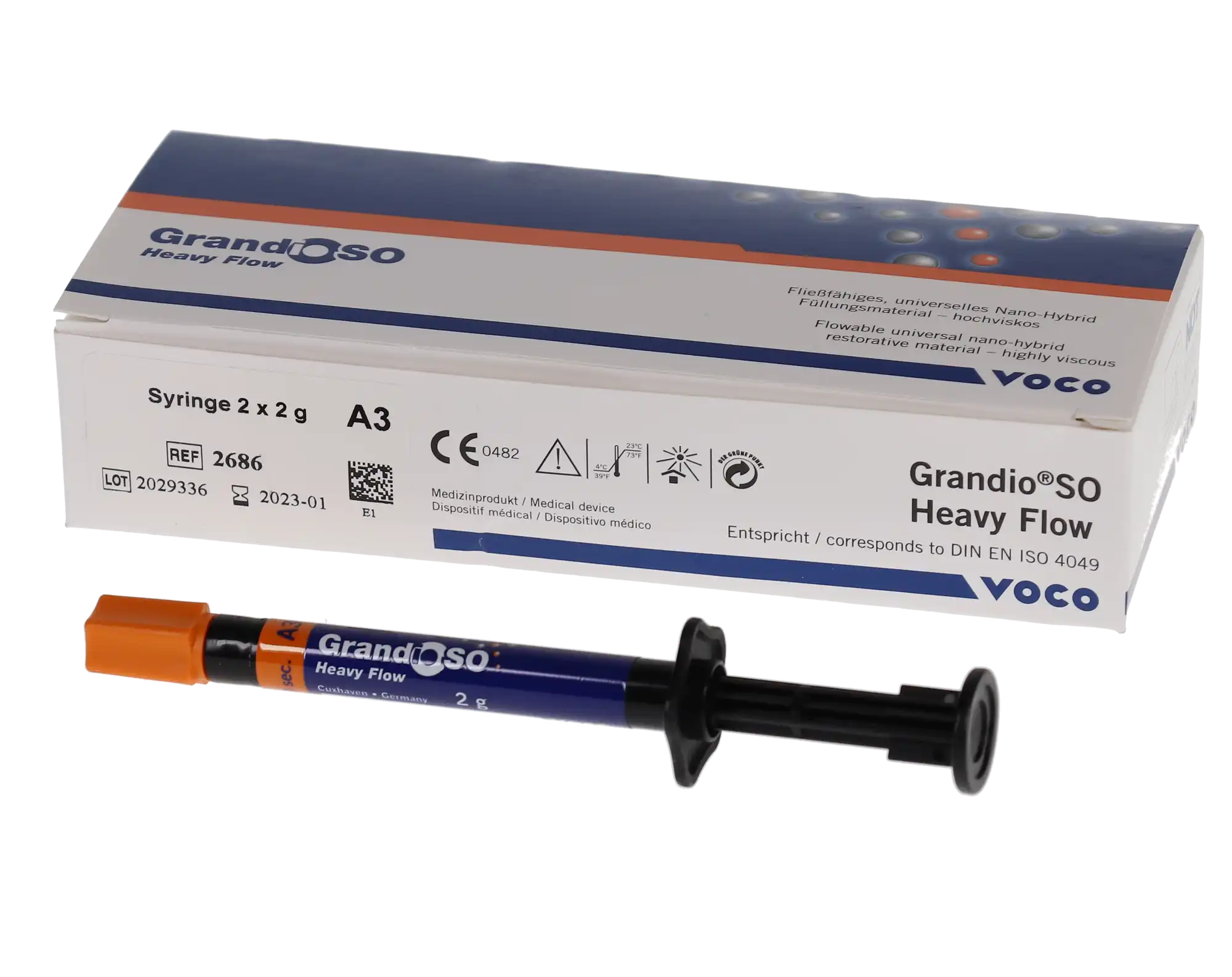 GrandioSO Heavy Flow Flowable Composite, Light-Cure, High Viscosity, Shade A3, 2g Syringe Refill, 2/Pk, 2686 thumbnail 12