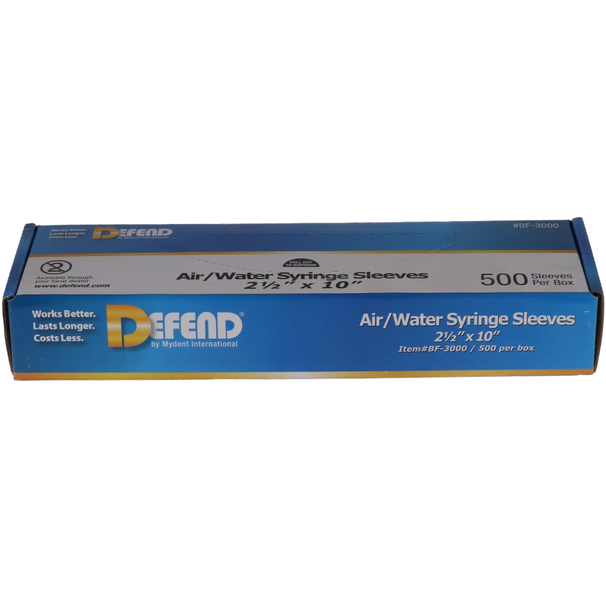 Defend Air/Water Syringe Sleeves, Clear, 2.5" x 10", Pre-Punched, 500/Pk, BF3000 thumbnail 4