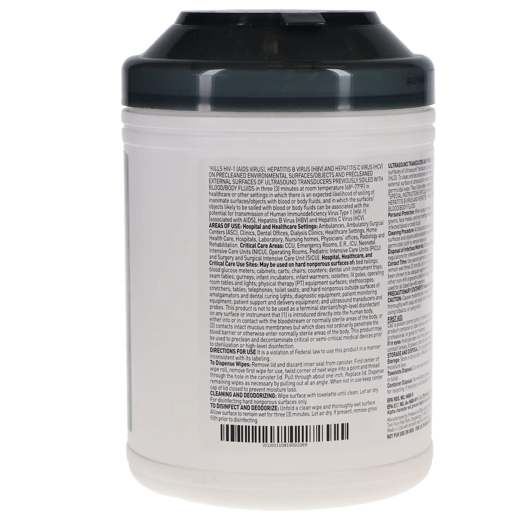 Sani-Cloth AF3 Germicidal Disposable Wipes, Large, 6" x 6.75", Alcohol-Free, 160/Canister, P13872 thumbnail 9