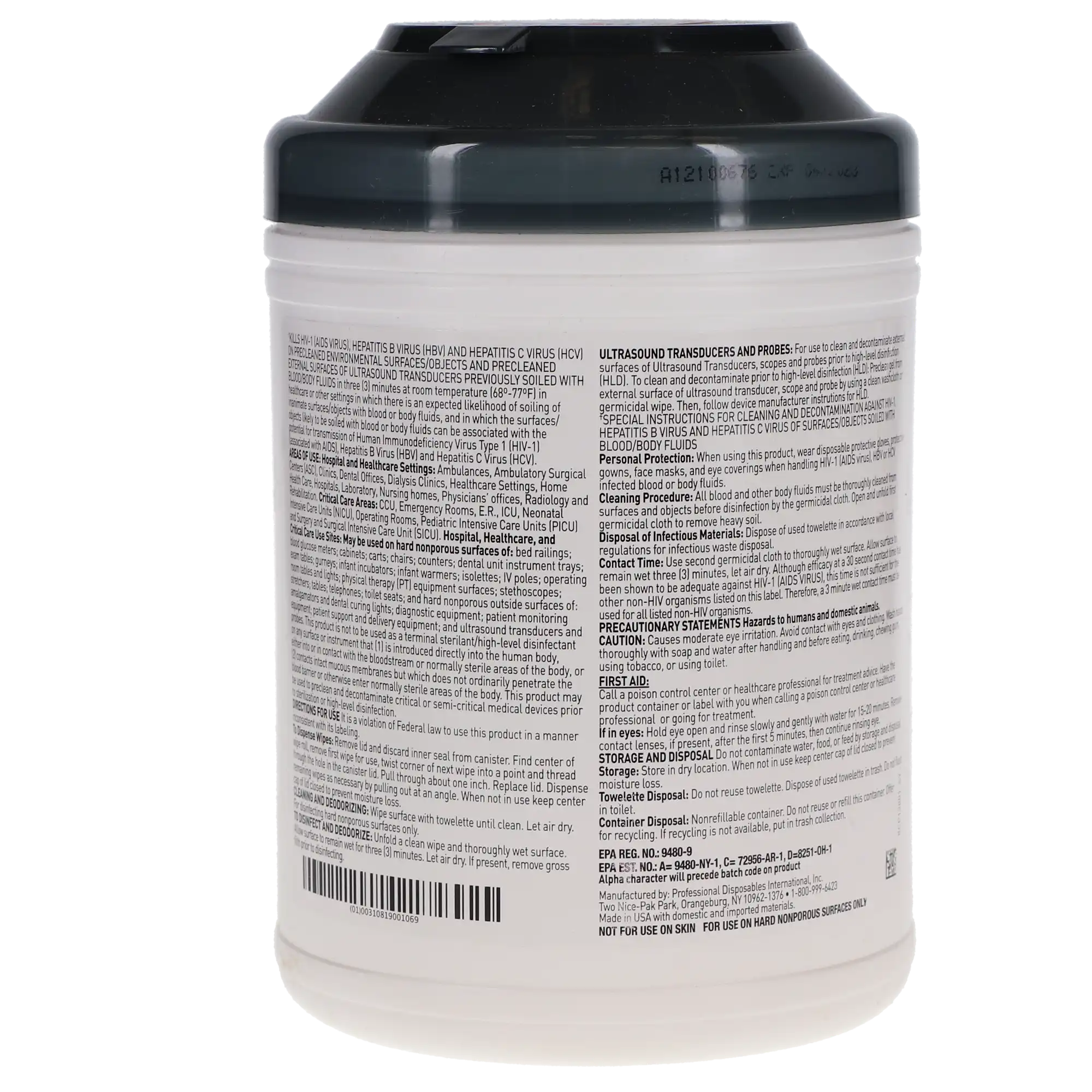 Sani-Cloth AF3 Germicidal Disposable Wipes, Large, 6" x 6.75", Alcohol-Free, 160/Canister, P13872 thumbnail 10
