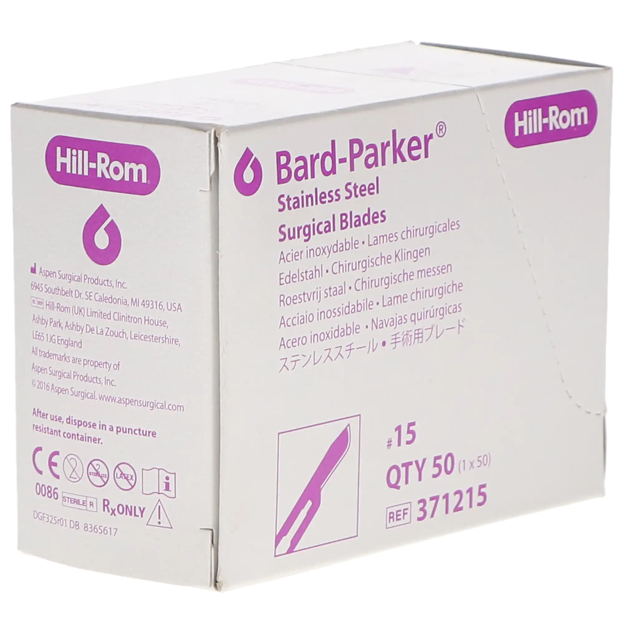 Bard-Parker Stainless Steel Sterile Surgical Blades, #15, 50/Pk, 371215 thumbnail 3