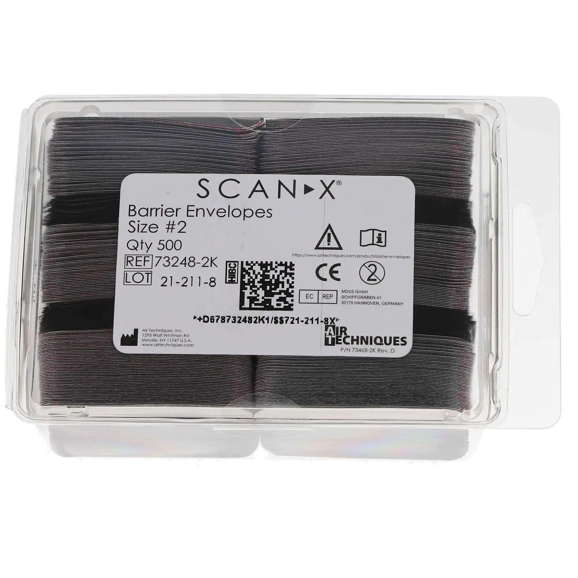Air Techniques ScanX Phosphor Plate Barrier Envelopes, Size 2, Black, Bulk Pack, 1000/Pk, 73248-2K thumbnail 3