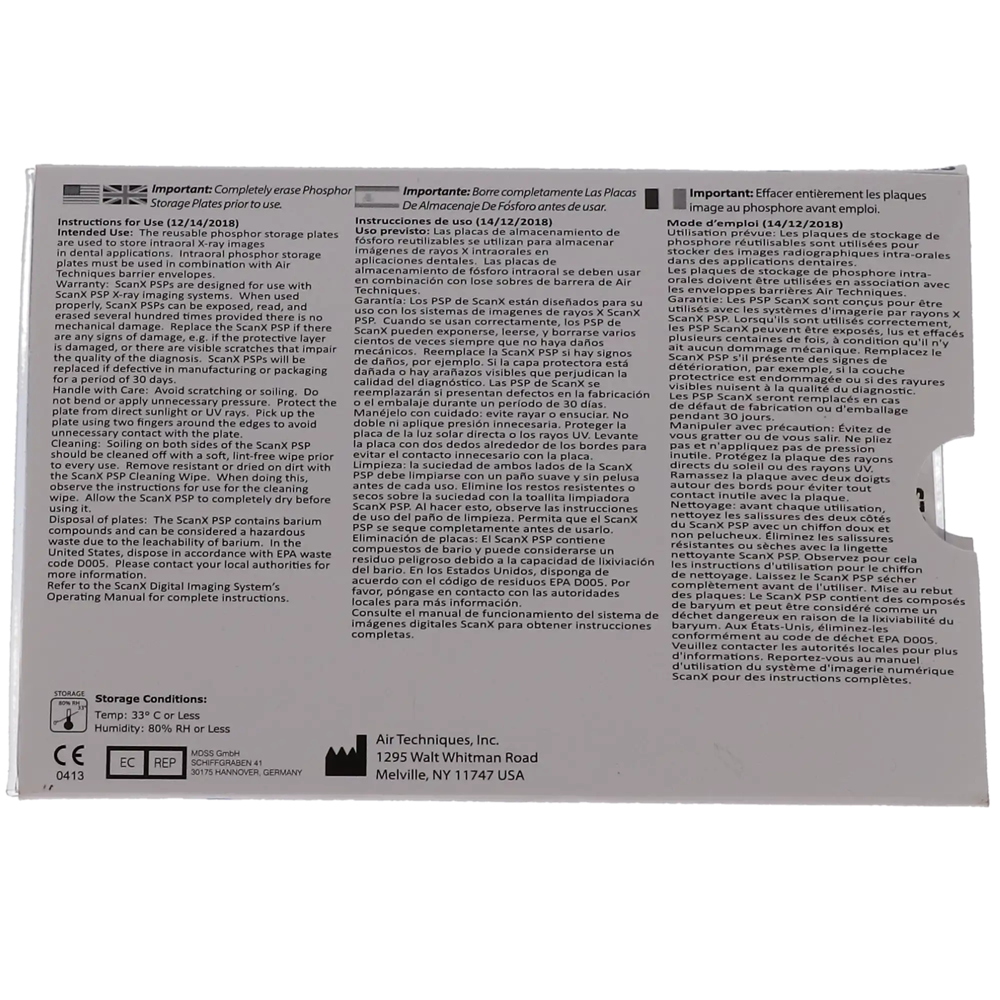 Air Techniques ScanX Intraoral Phosphor Storage Plates (PSP), Size 1, Wireless, Flexible, 2/Pk, 73445-1 thumbnail 4