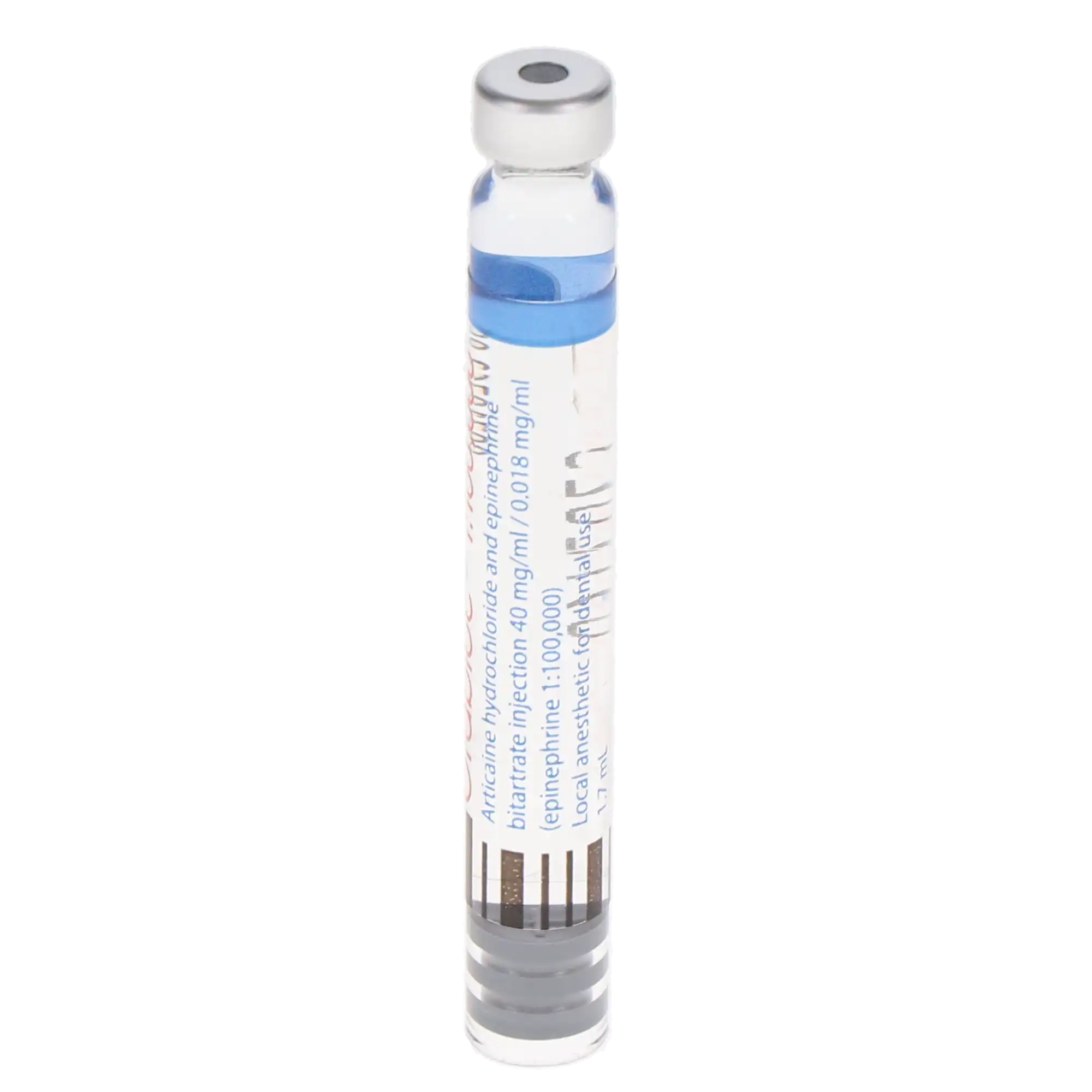 Orabloc Articaine HCl 4% with Epinephrine 1:100,000, Red, 1.7 mL Cartridges, 50/Pk - Orabloc Articaine HCl 4%, with Epinephrine, 1:100,000, 1.7 ml, Red, 50/Pk - Image 1