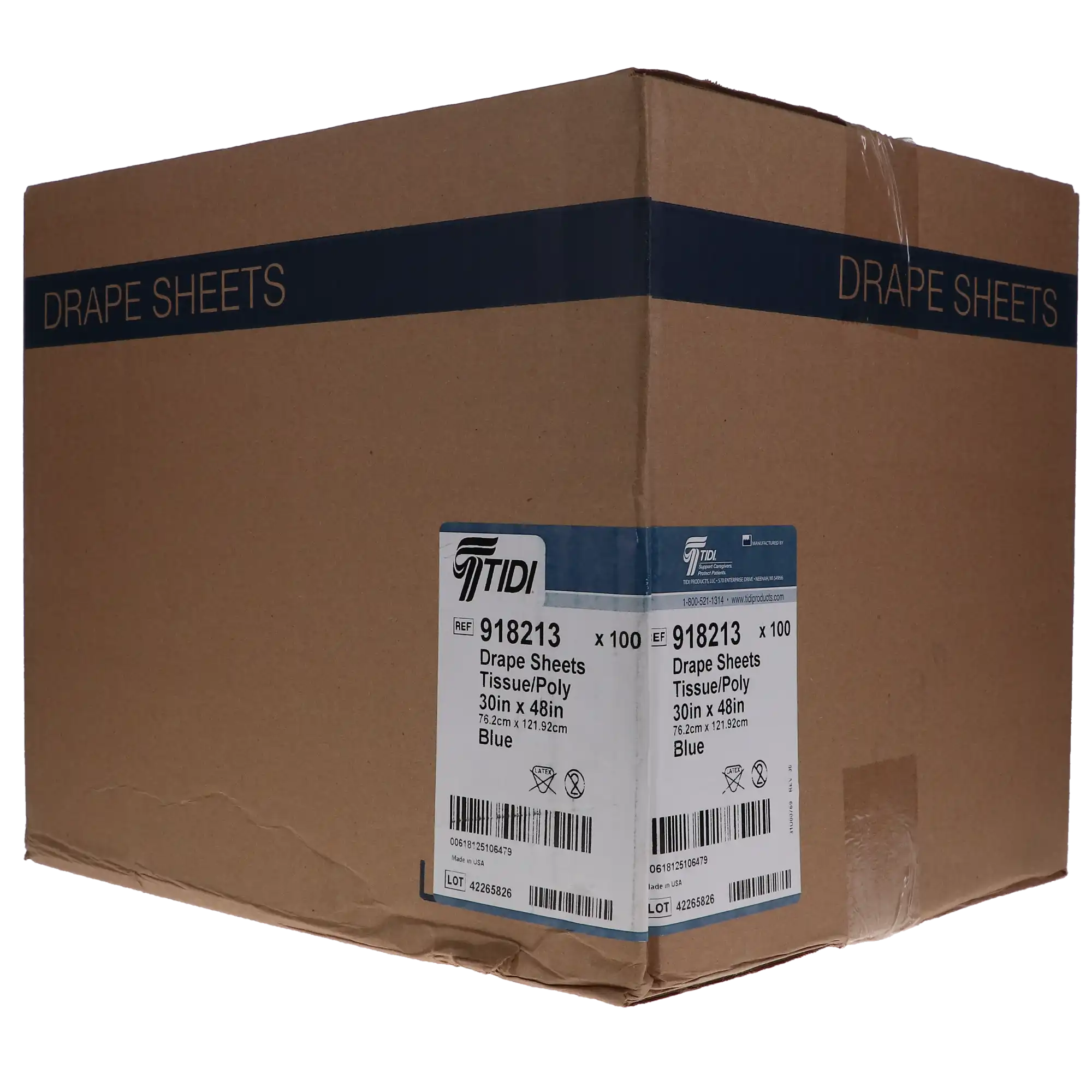 Tidi Cover-All Equipment Drape Sheet, 30" x 48", Blue, Tissue/Poly, Non-Sterile, 100/Pk, 918213 thumbnail 6