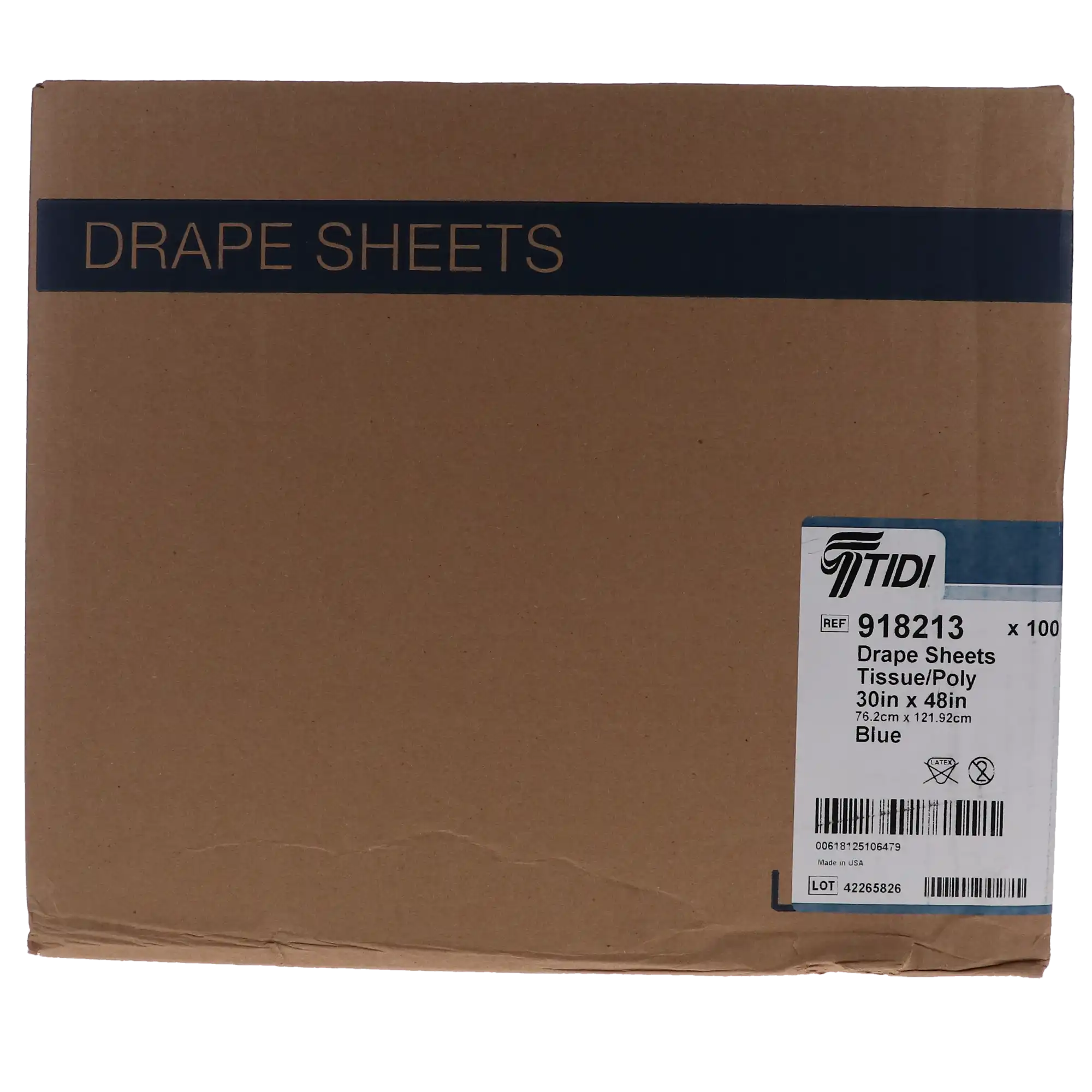 Tidi Cover-All Equipment Drape Sheet, 30" x 48", Blue, Tissue/Poly, Non-Sterile, 100/Pk, 918213 thumbnail 7
