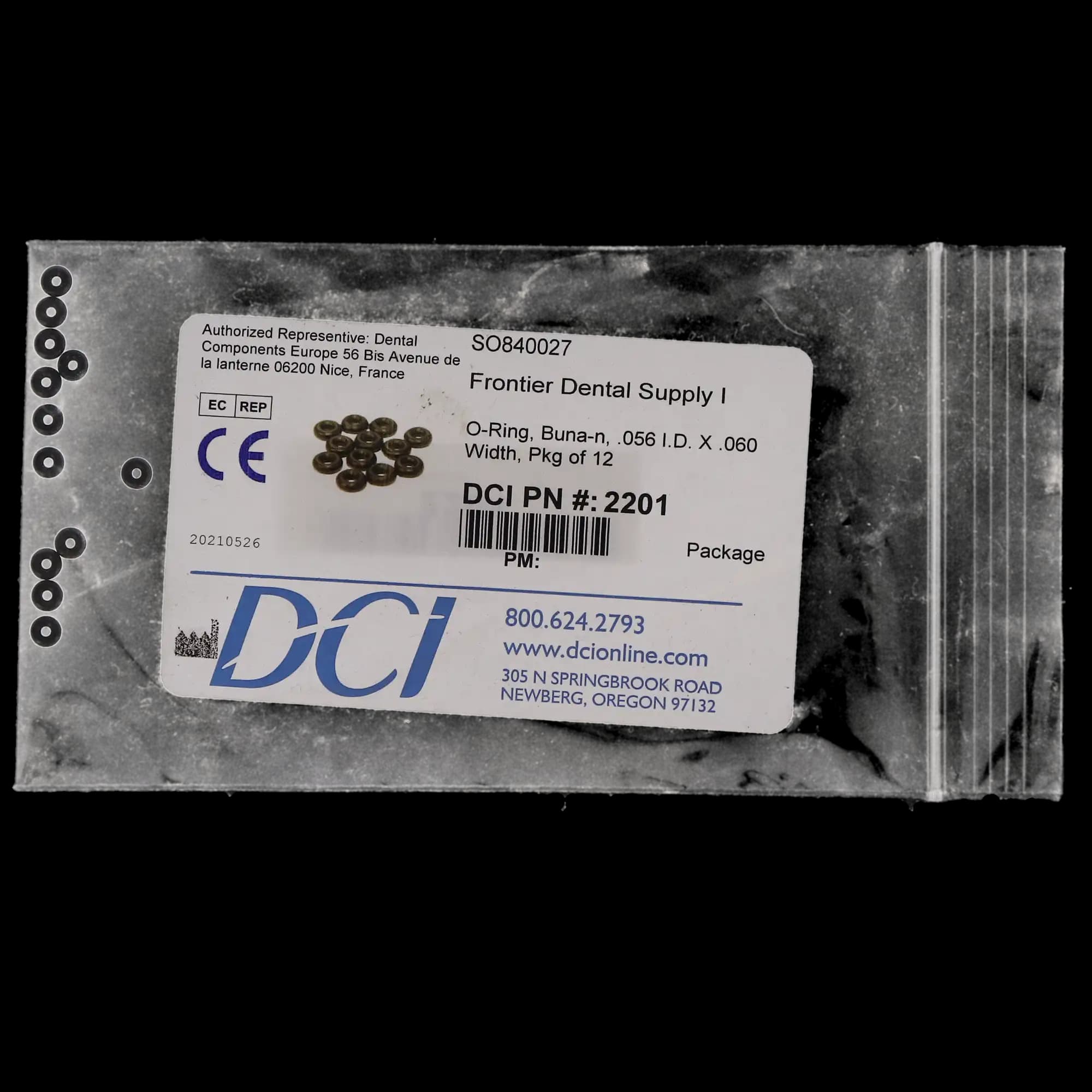 Syringe Tip O-Rings, Buna-N, Non-Autoclavable, 0.056" ID x 0.060" Width, 12/Pk, 2201 thumbnail 4