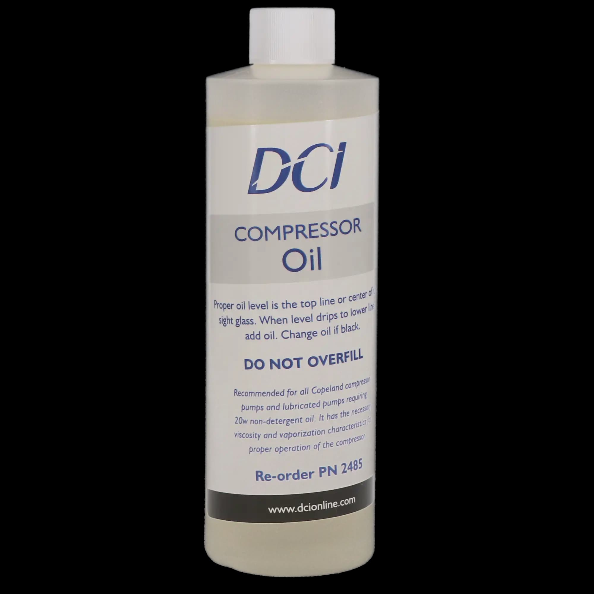 DCI International Lubricated Compressor Oil, Non-Synthetic, 20W, 16 oz Bottle, 1/Pk, 2485 thumbnail 6