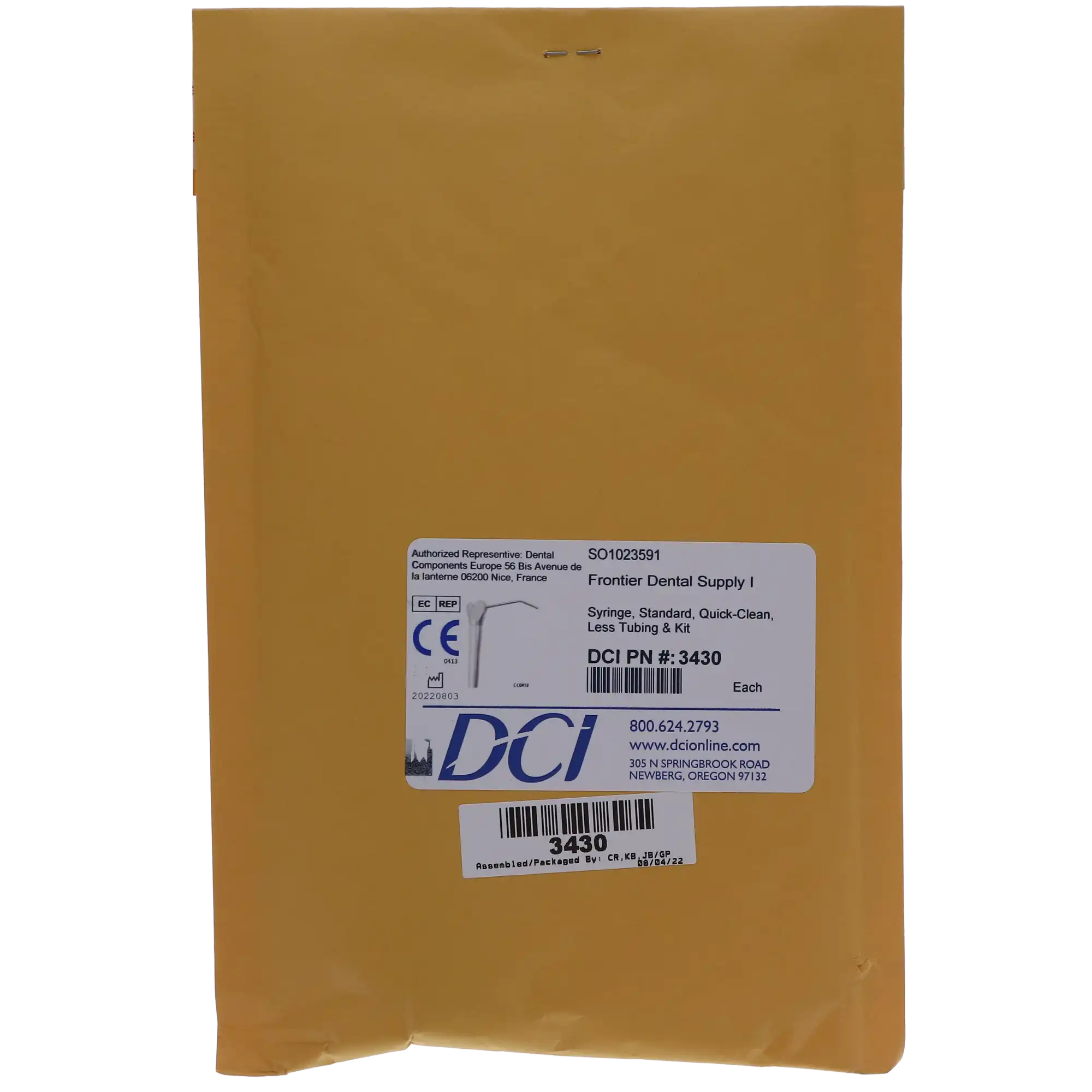 DCI Quick-Clean Standard 3-Way Air/Water Syringe, Less Tubing, with 1 Metal Tip, 1/PK, 3430 thumbnail 5