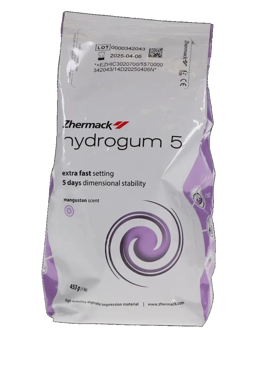Zhermack Hydrogum 5 Dustless Alginate Impression Material, Extra Fast Set, Fruit Flavor, 1 lb Bag, C302070 thumbnail 6