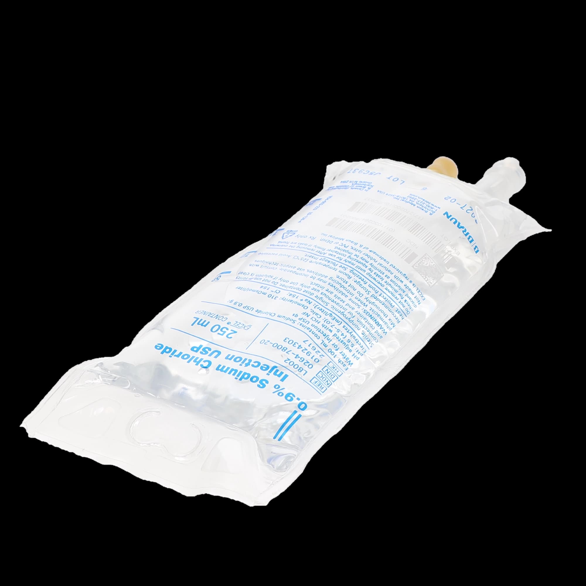 B. Braun 0.9% Sodium Chloride Injection, USP, 250 mL, PVC-Free/DEHP-Free EXCEL Plus Bag, L8002 thumbnail 3