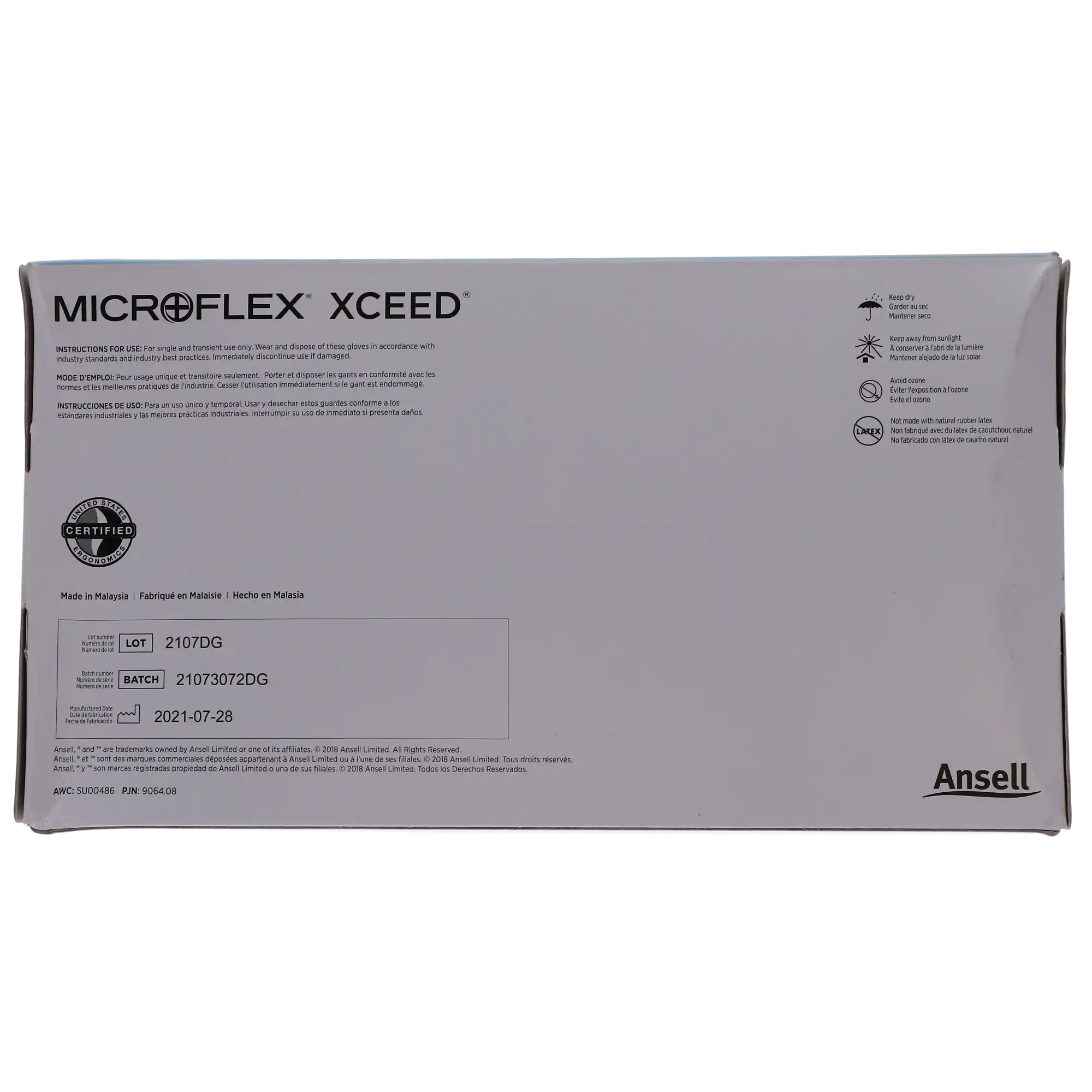 XCEED Nitrile Examination Gloves, Powder Free, Latex Free, Blue, Medium, 250/Box, XC-310-M thumbnail 6