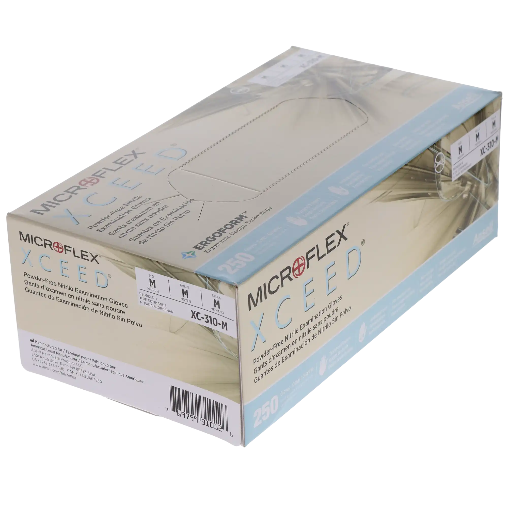 XCEED Nitrile Examination Gloves, Powder Free, Latex Free, Blue, Medium, 250/Box, XC-310-M thumbnail 9