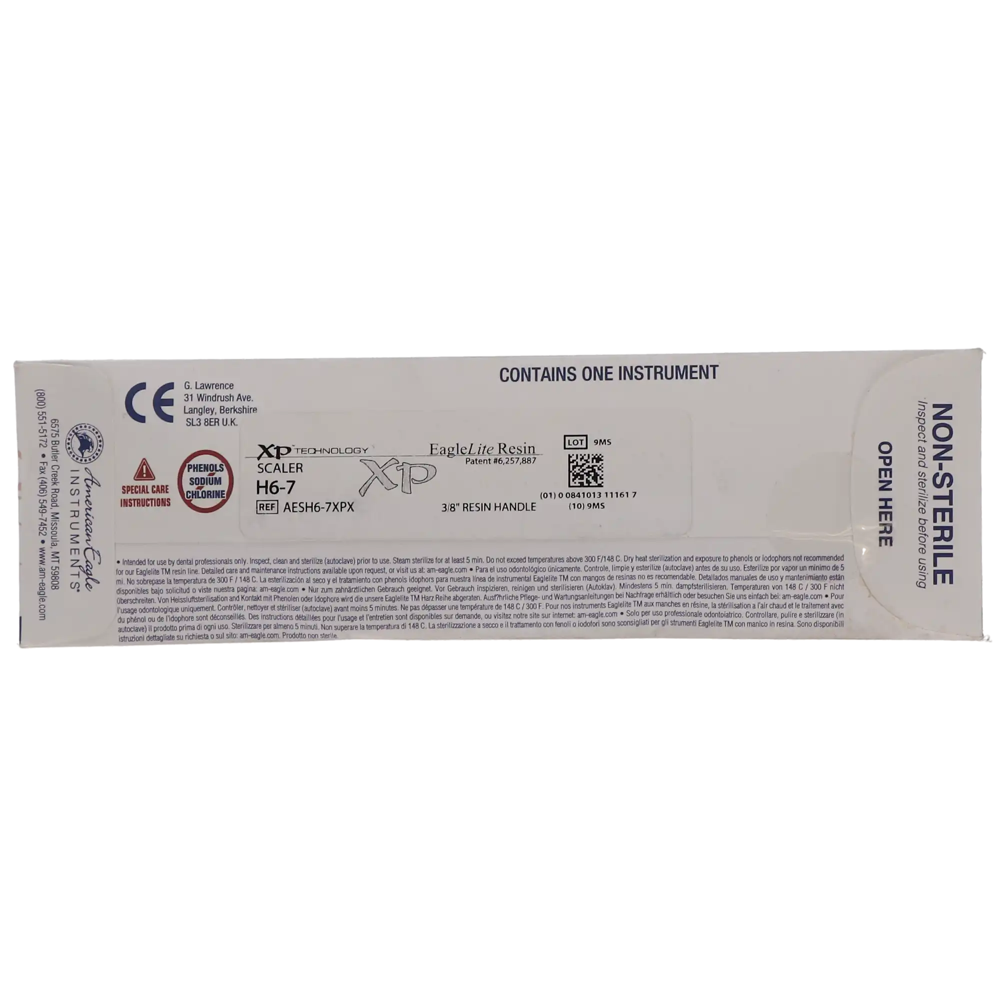 American Eagle XP Sickle Scaler, #H6-7 (U6-7), Universal Anterior, EagleLite Resin Handle, 3/8", Purple, 1/Pk, AESH6-7XPX thumbnail 4