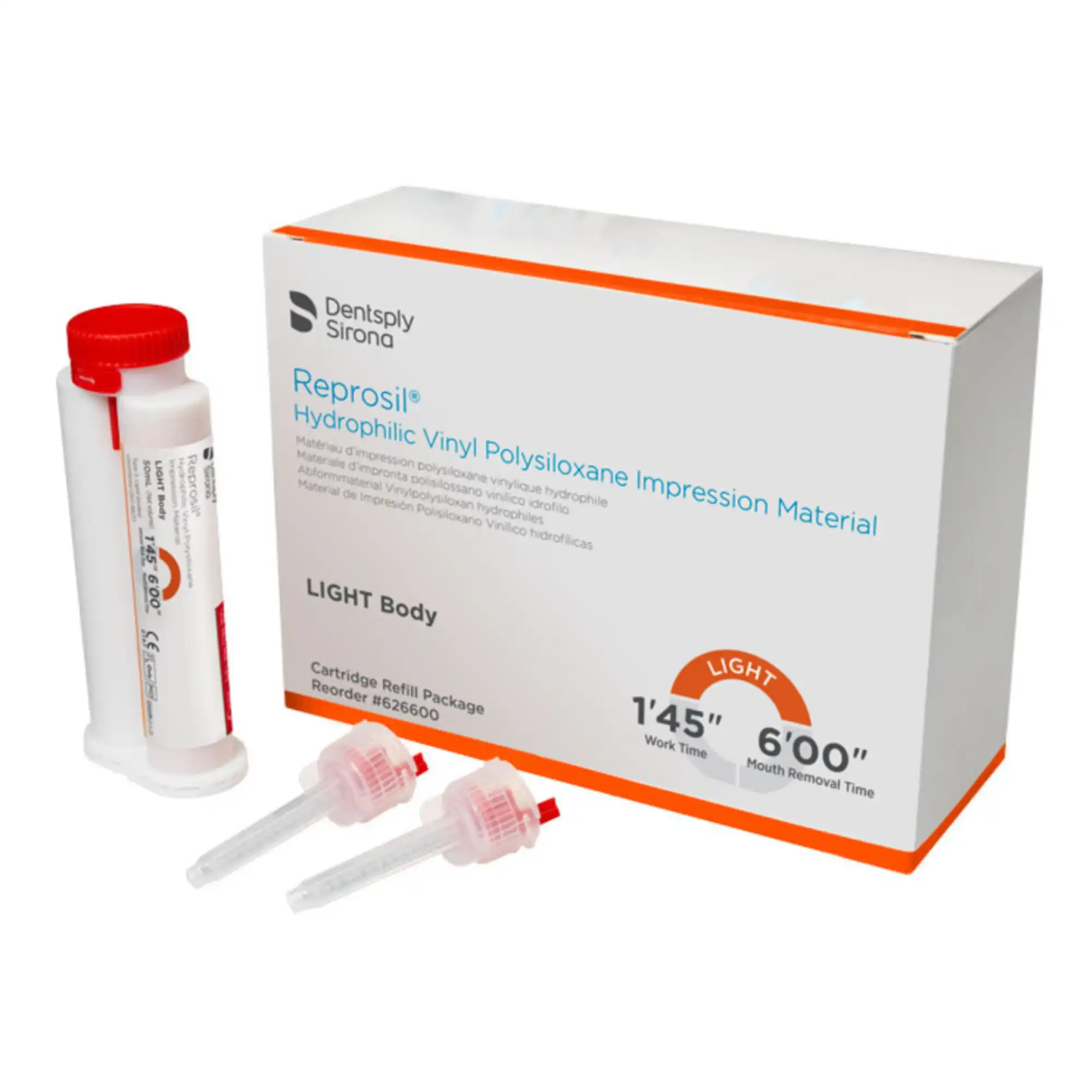 Reprosil Hydrophilic VPS Impression Material, Light Body, Orange, 50 ml Cartridge Refill with Mixing Tips, 4/Pk, 626600 thumbnail 10