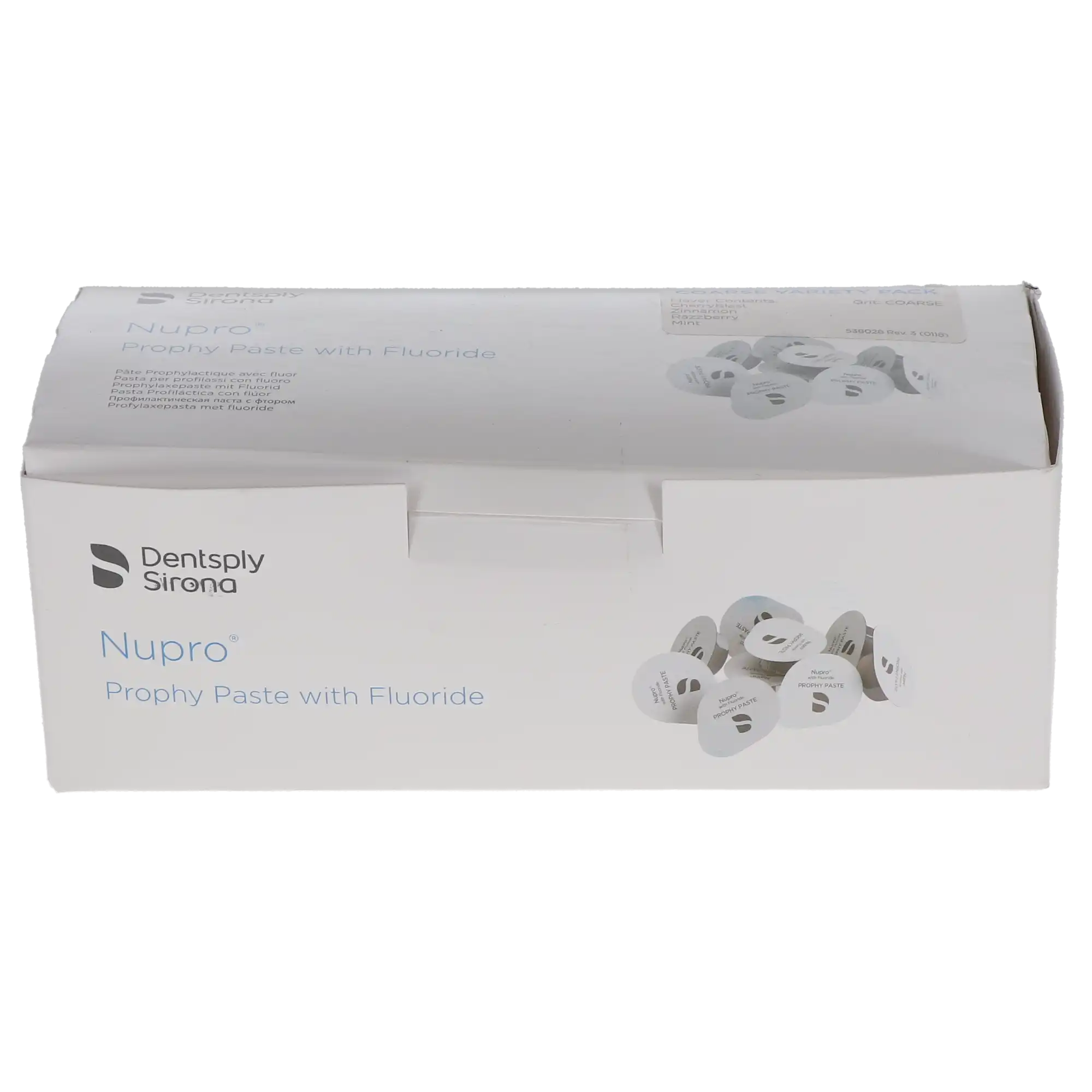 NUPRO® Prophy Paste, Coarse Grit, Adult Variety Pack with Fluoride, 200 Single-Dose Cups (50 each Cherry, Mint, Razzberry, Zinnamon), 638028 thumbnail 12