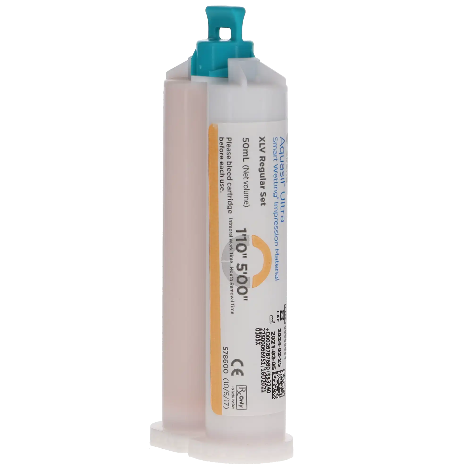 Aquasil Ultra Smart Wetting Impression Material, Xtra Light Body (XLV), Regular Set, 50 ml Cartridges, Mint/Orange, 4/Pk, 678768 thumbnail 3