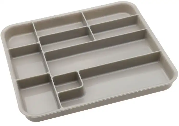 Zirc Tub Insert, 10 Compartments, Gray, 10-3/4" x 9-11/16" x 1", 20Z465, 1/Pk thumbnail 2