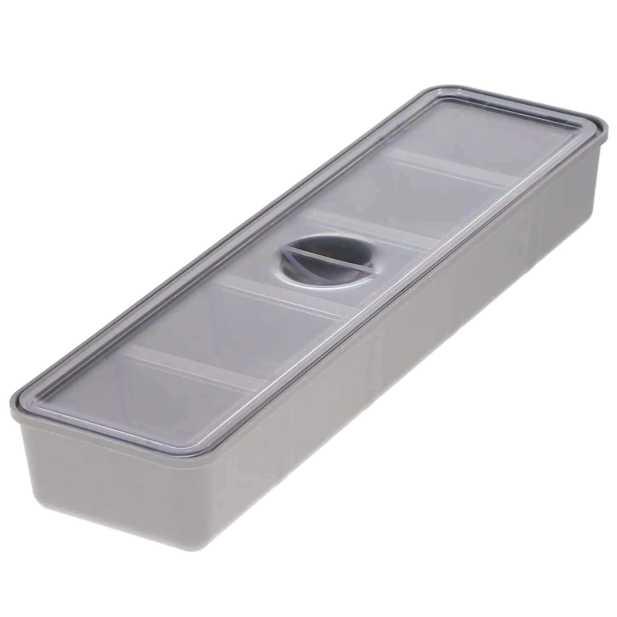 Zirc Long Tub Cup with Cover, Gray, 5 Compartments, 8-3/8" x 2-5/16" x 1-1/8", 1/Pk, 20Z473 thumbnail 3
