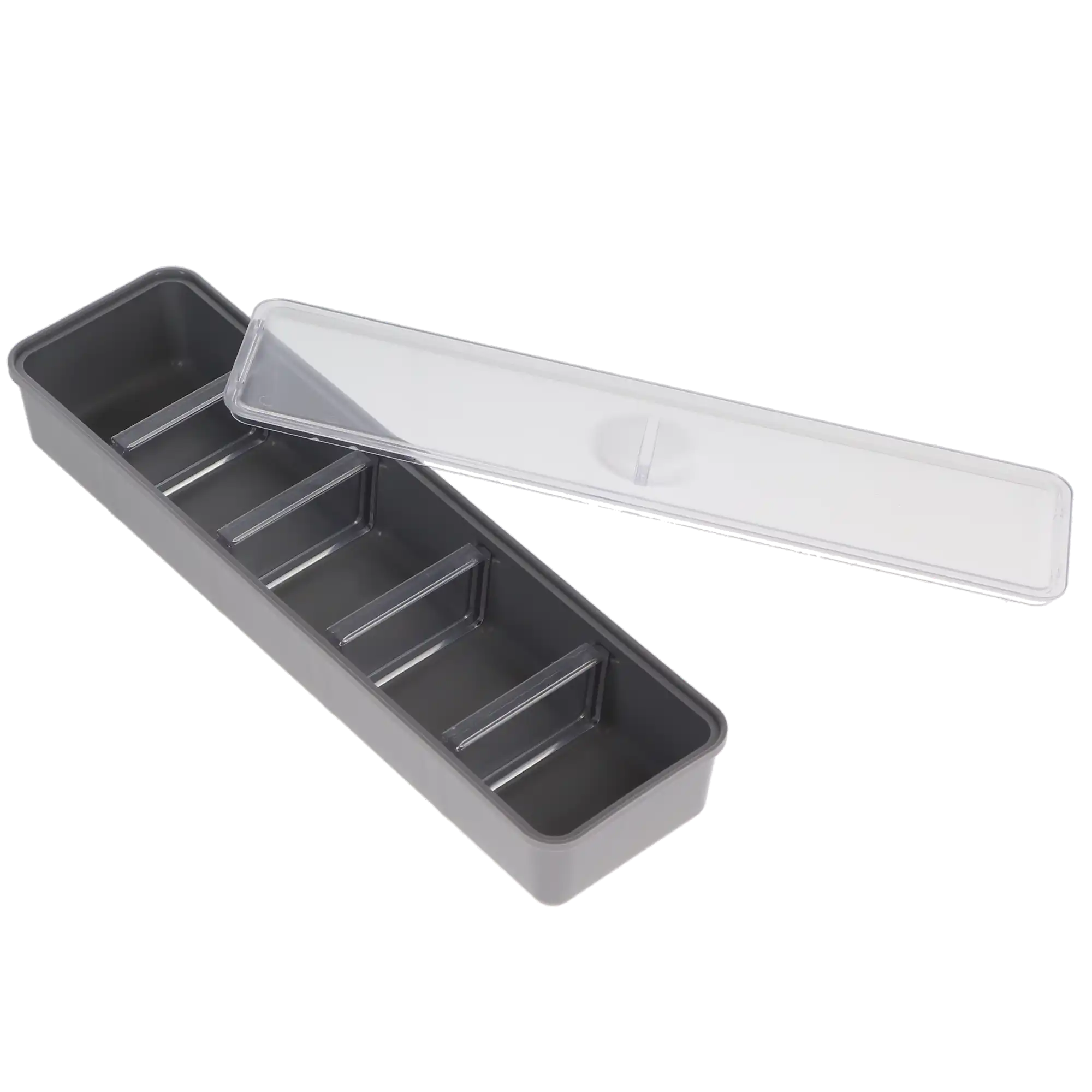 Zirc Long Tub Cup with Cover, Gray, 5 Compartments, 8-3/8" x 2-5/16" x 1-1/8", 1/Pk, 20Z473 thumbnail 4