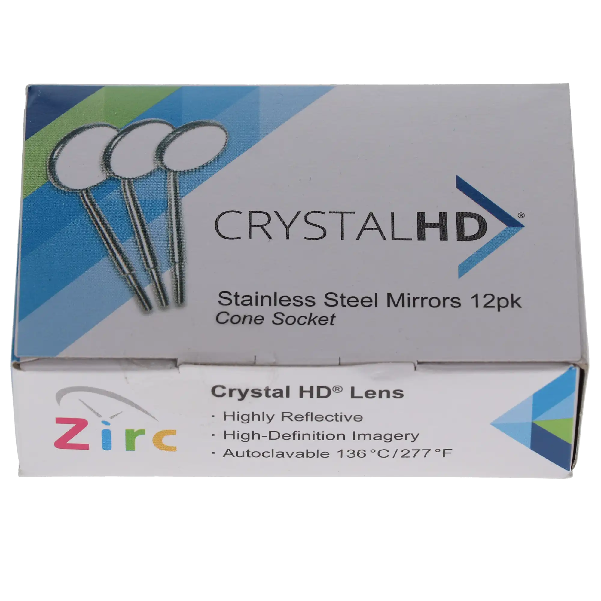 Crystal HD Stainless-Steel Mouth Mirror Head, Cone Socket, #5, 24mm, 12/Pk, 50R381 thumbnail 5