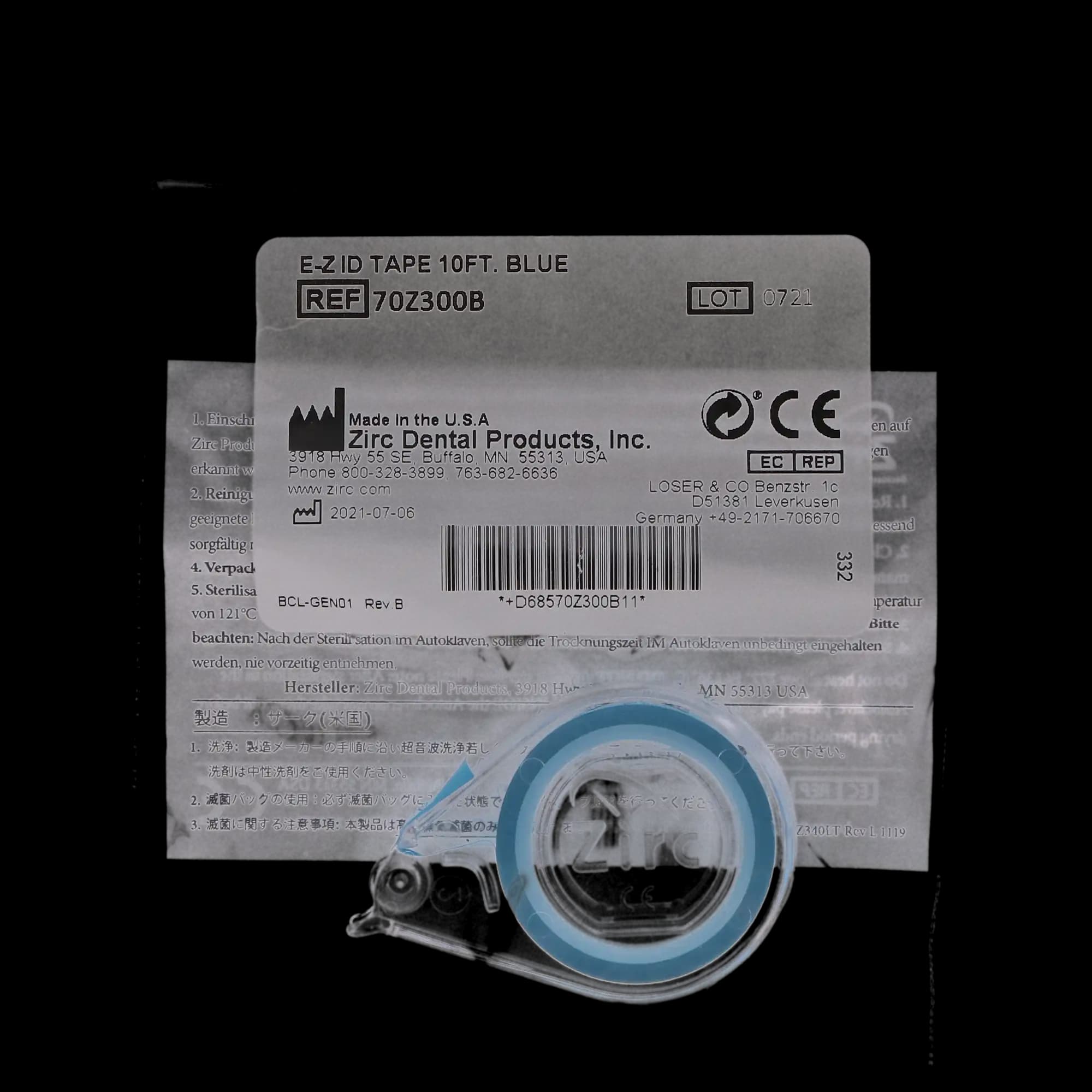 Zirc E-Z ID Instrument Tape Roll, Blue, 10' x 1/4", Refill, 70Z300B thumbnail 8