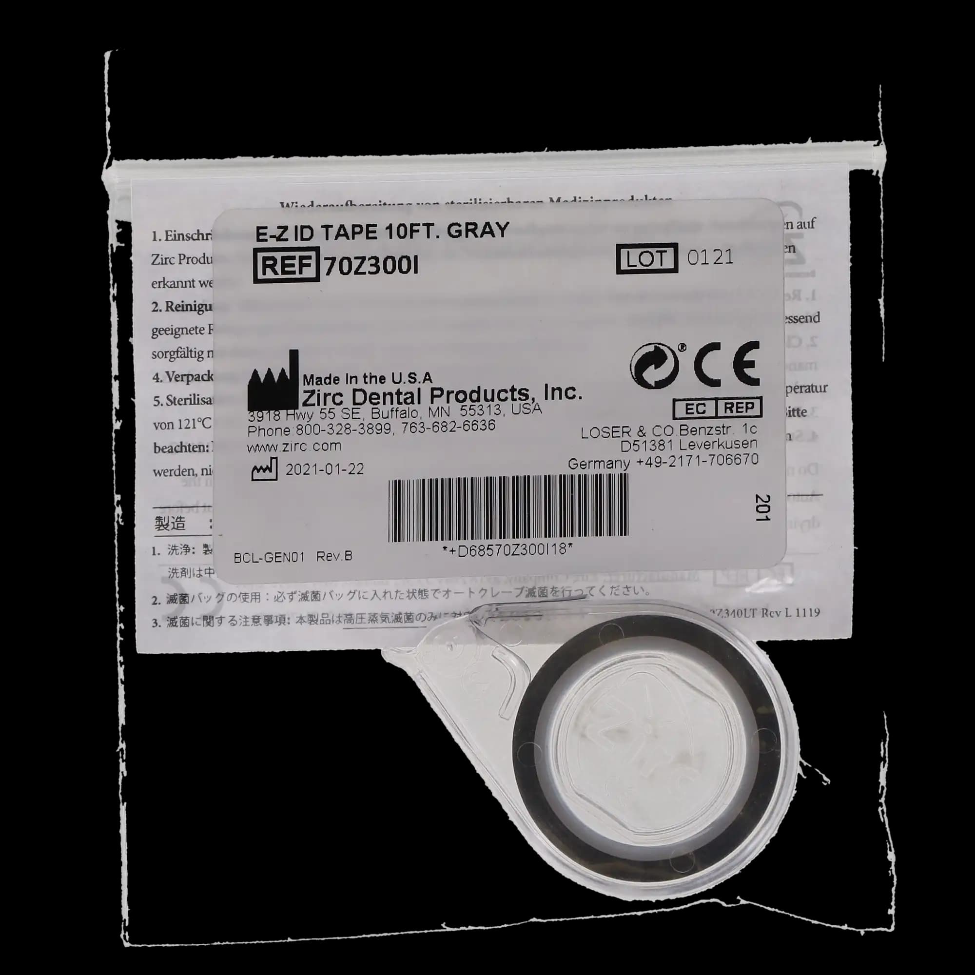 Zirc E-Z ID Tape Roll, Gray, 10' x 1/4", 1 Roll, 70Z300I thumbnail 5