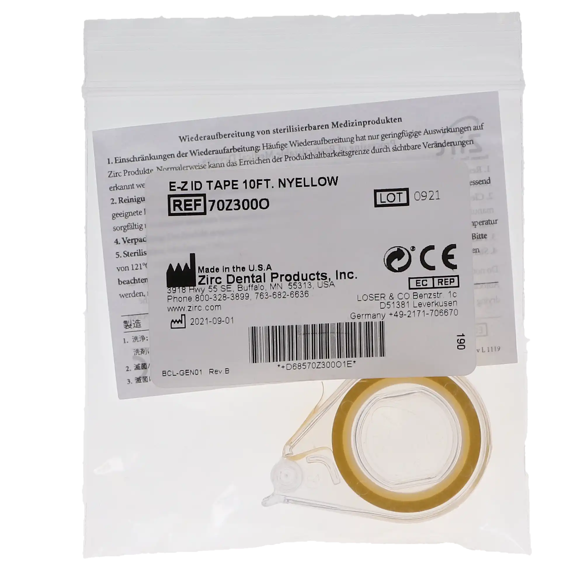 Zirc E-Z ID Tape Roll, Neon Yellow, 10 ft x 1/4", 1 Roll, 70Z300O thumbnail 5
